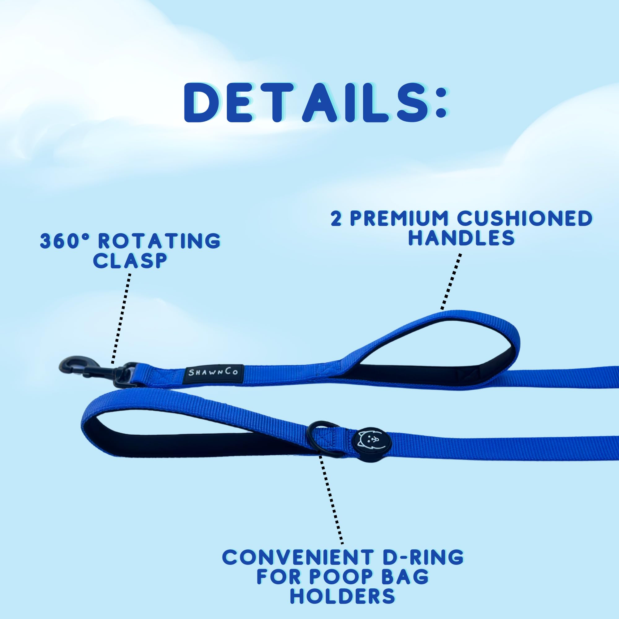 Shawnco Dream Walk Dog Leash- Premium, Nylon Pet Leash With Soft Neoprene Handle For Small, Medium And Large Dogs (Orchid, M/L 6