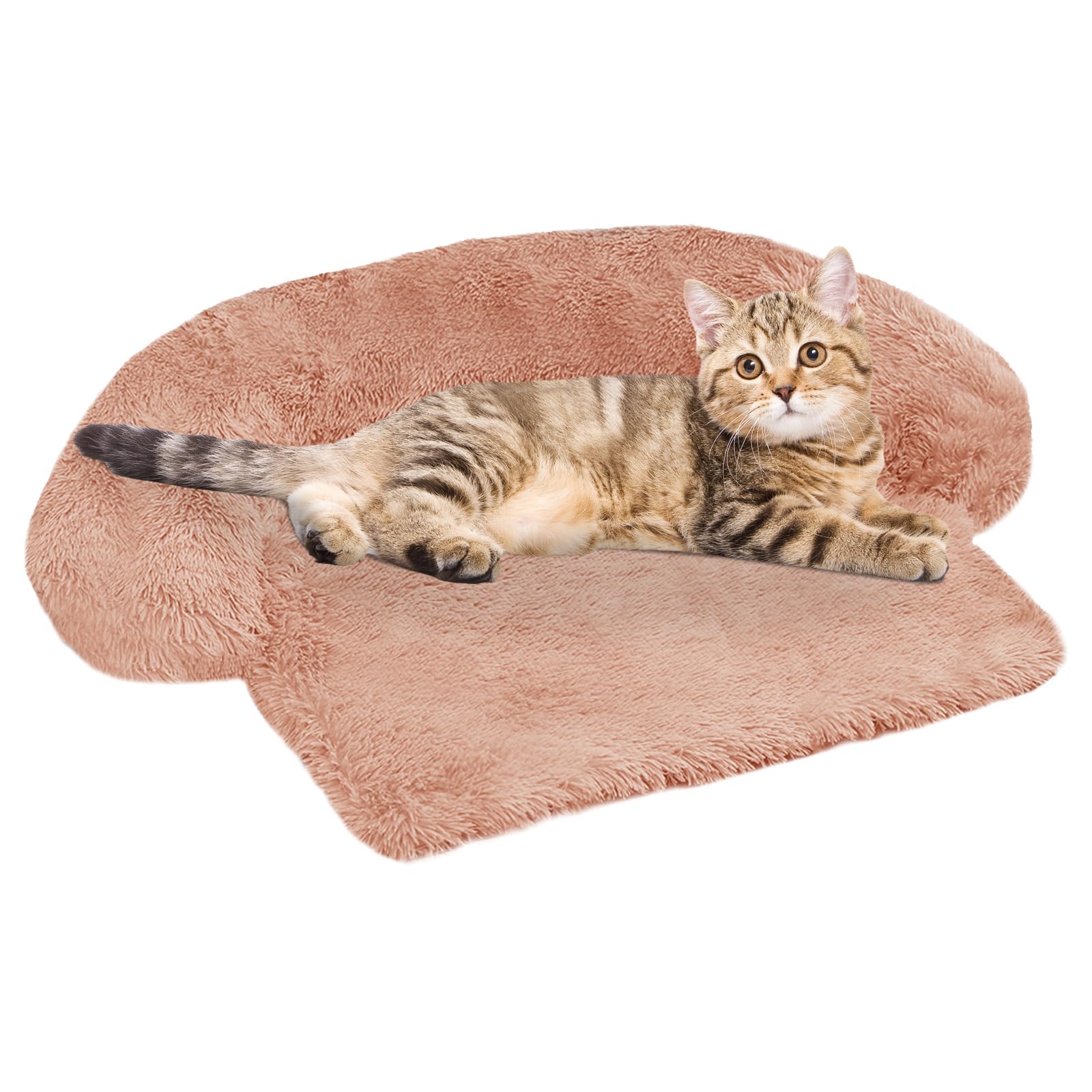 GGIB Calming Dog Bed Fluffy Plush Dog Mat for Furniture Protector with Removable Washable Cover for Large Medium Small Dogs and