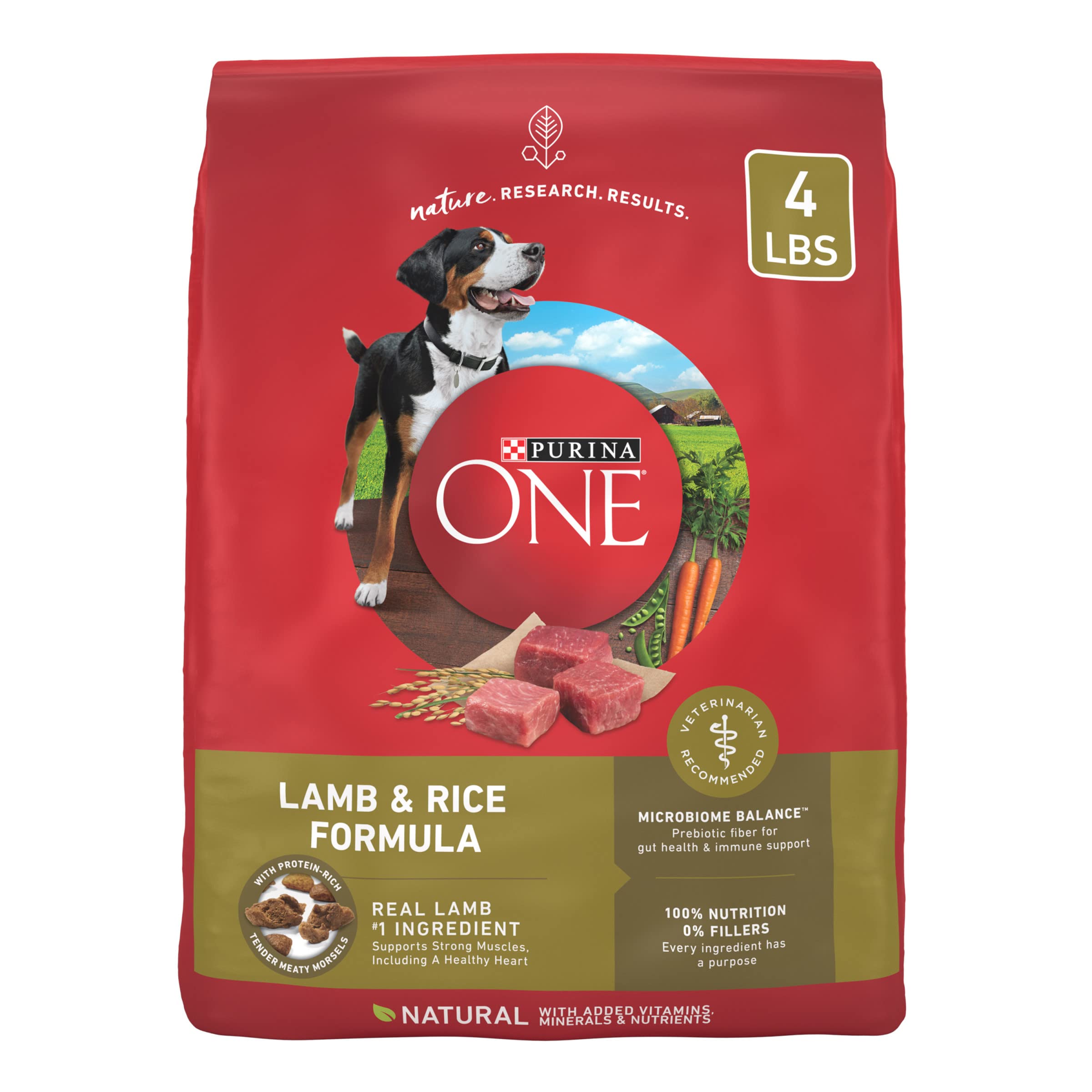 Purina ONE Dry Dog Food Lamb and Rice Formula - (Pack of 4) 4 lb. Bags