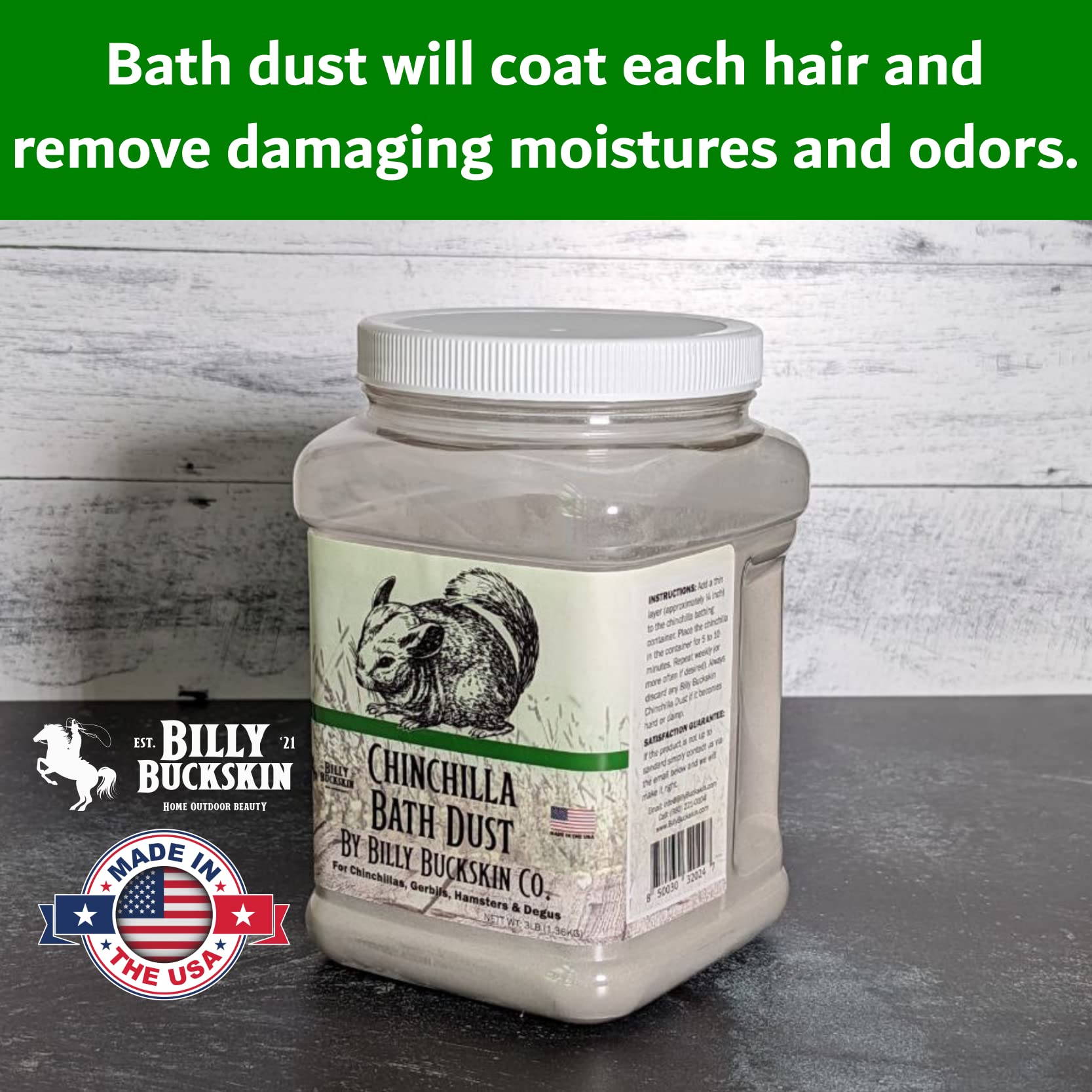 3 Lb. Chinchilla Dust Bath Tub, Pet Supplies, Premium Bath Powder, Natural Dusting Powder, Pure Cleansing Pumice Sand For Cleani