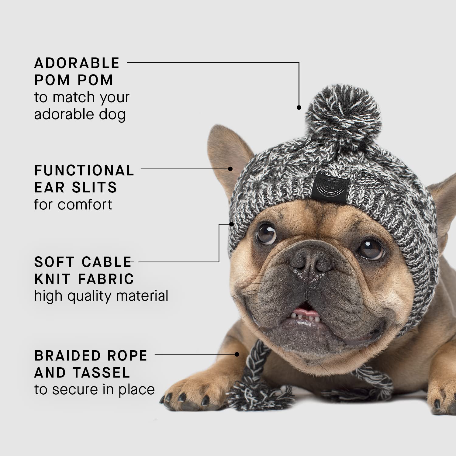 Canada Pooch Pom Pom Winter Dog Protection Hat - Knitted Warm Dog Beanie | Cozy Dog Cap With Tassel, Keeps Dogs Comfy On Cold Days, Breathable Ear Slits, Great For Dogs Pink/S