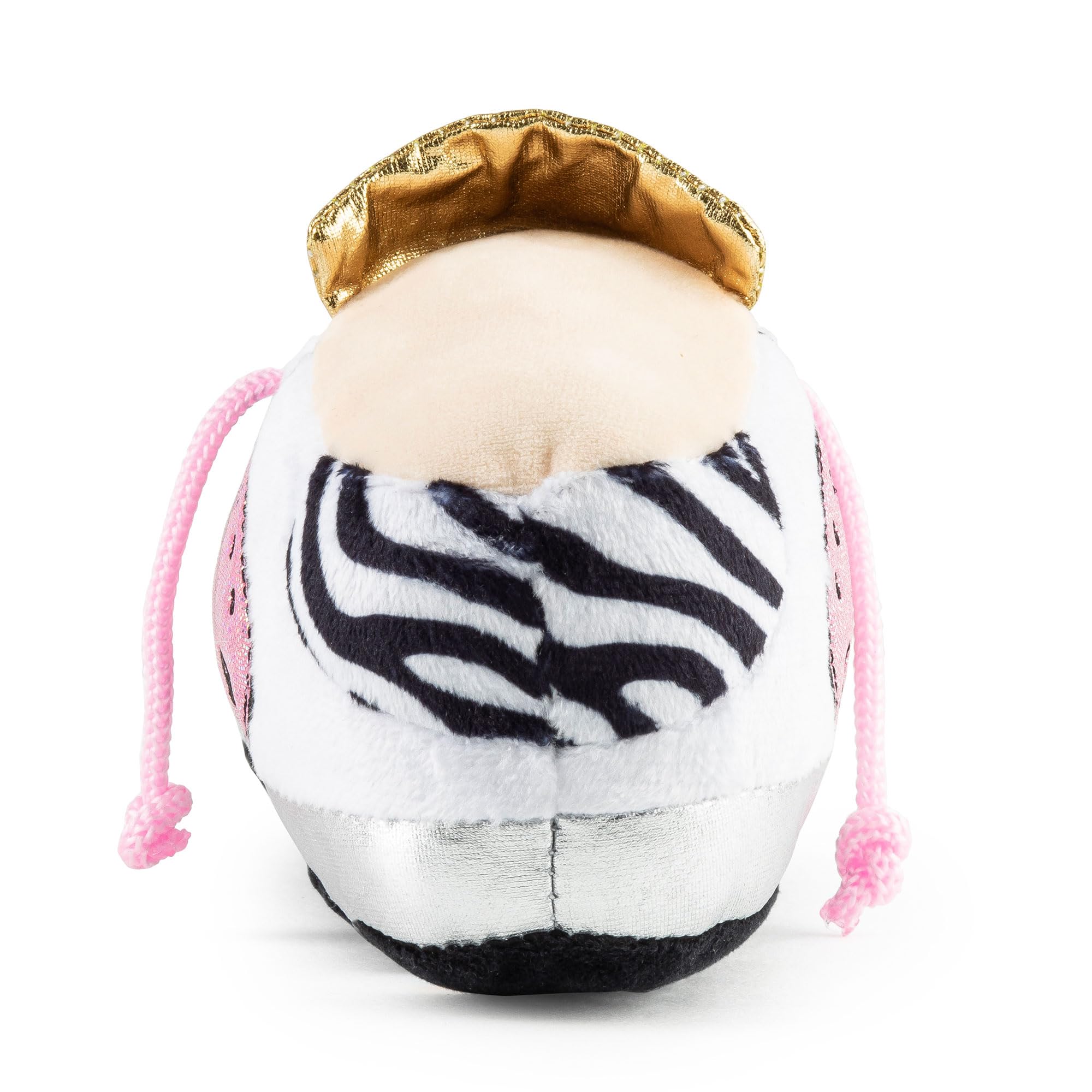 Haute Diggity Dog Pink Golden Pooch Tennis Shoe, Plush Designer Dog Toys With Interactive Squeaker, Stimulating Pet Enrichment,