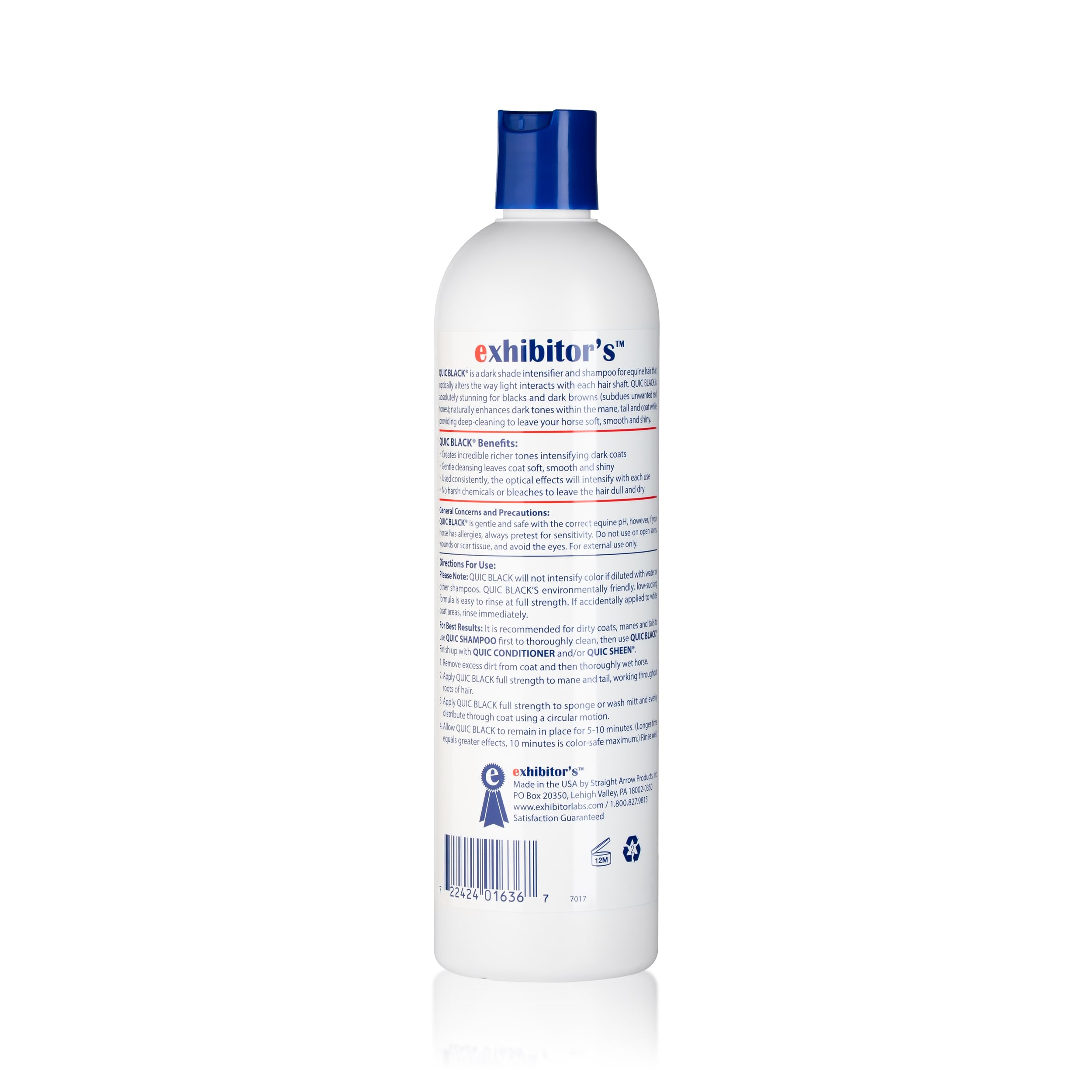 Exhibitor'S Quic Black Shampoo 16 Ounce Color Enhancing For Dark Coats (321266)