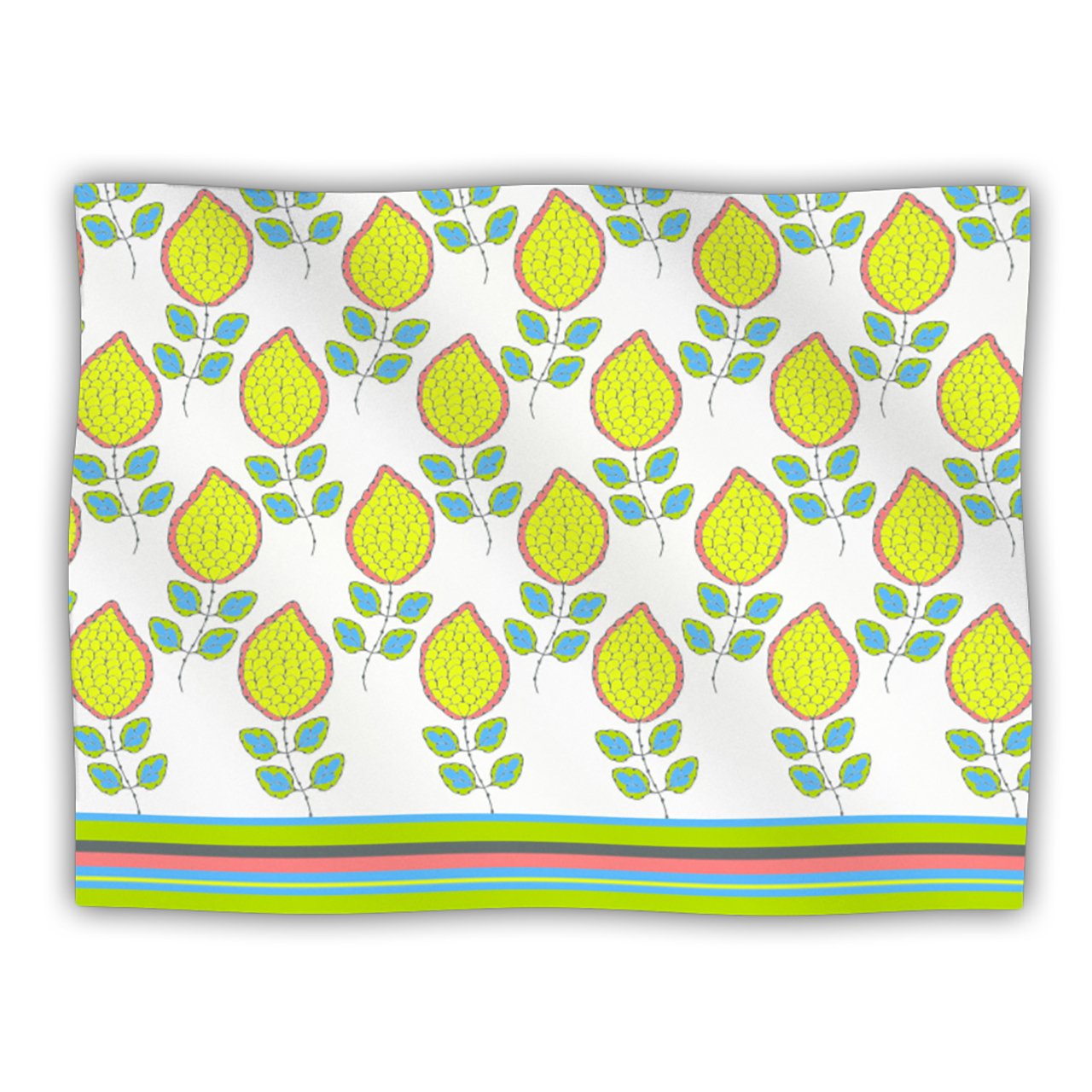 Kess InHouse Nandita Singh Yellow Leaves Bright Floral Pet Dog Blanket, 60 by 50Inch