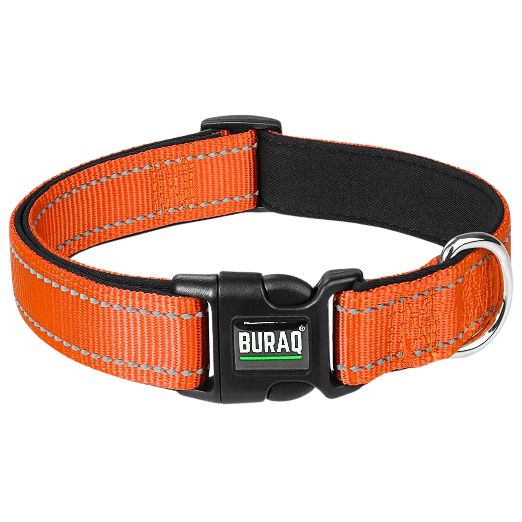 Buraq Premium Reflective Nylon Dog Collar Soft Padded Heavy Duty