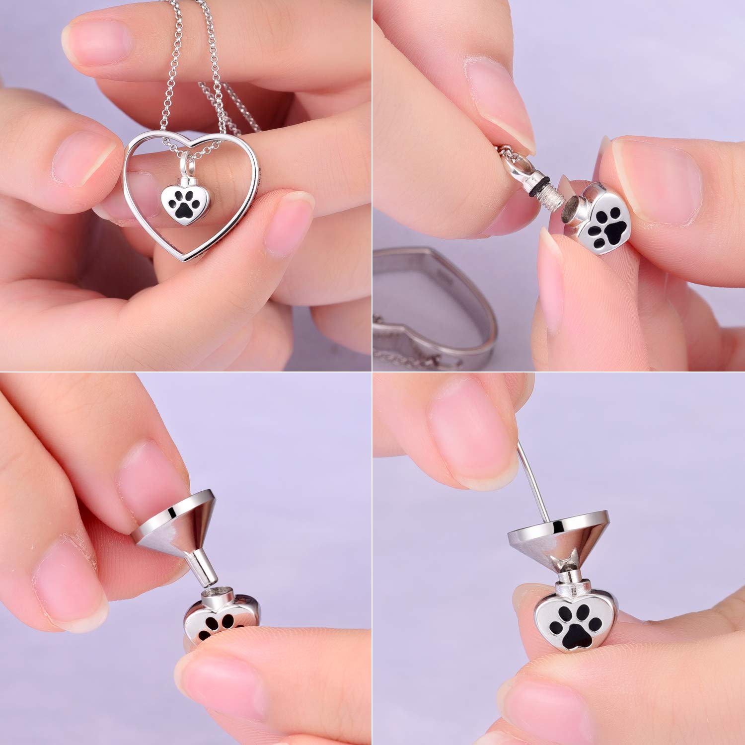 Jxjl Memorial Heart Cremation Urn Necklace For Ashes Keepsake S925 Sterling Silver Eternity Circle Pendant Necklace Of Pets Cats Dogs Cremation Ashes
