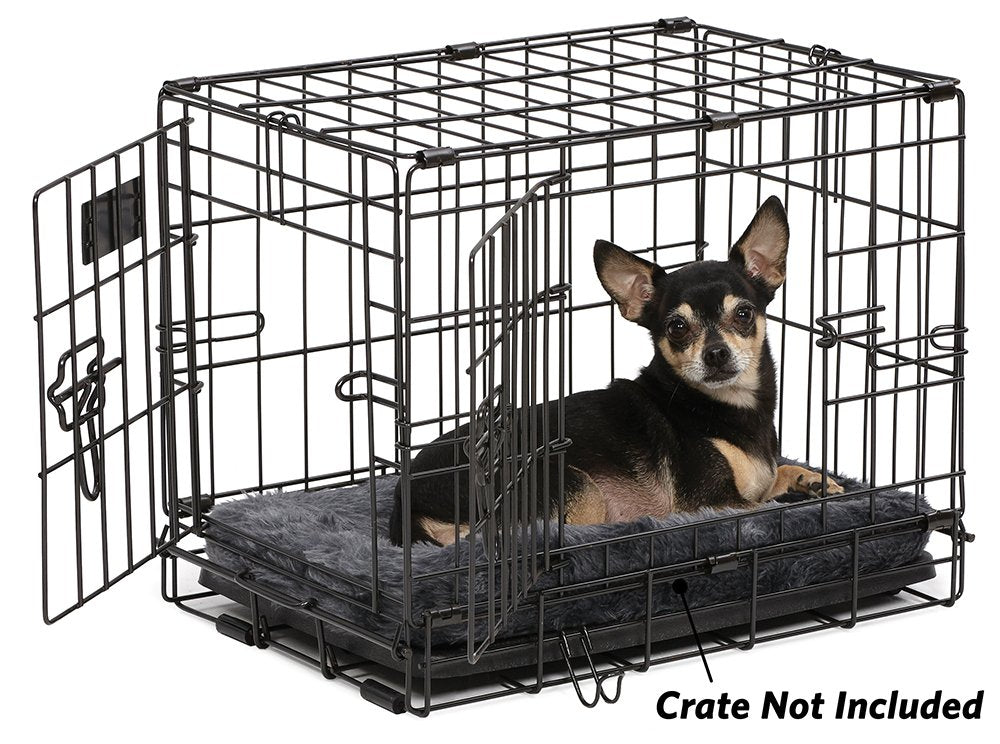 Midwest Quiet Time Bolster Gray Dog Bed, 18' L X 12' W, Xx-Small