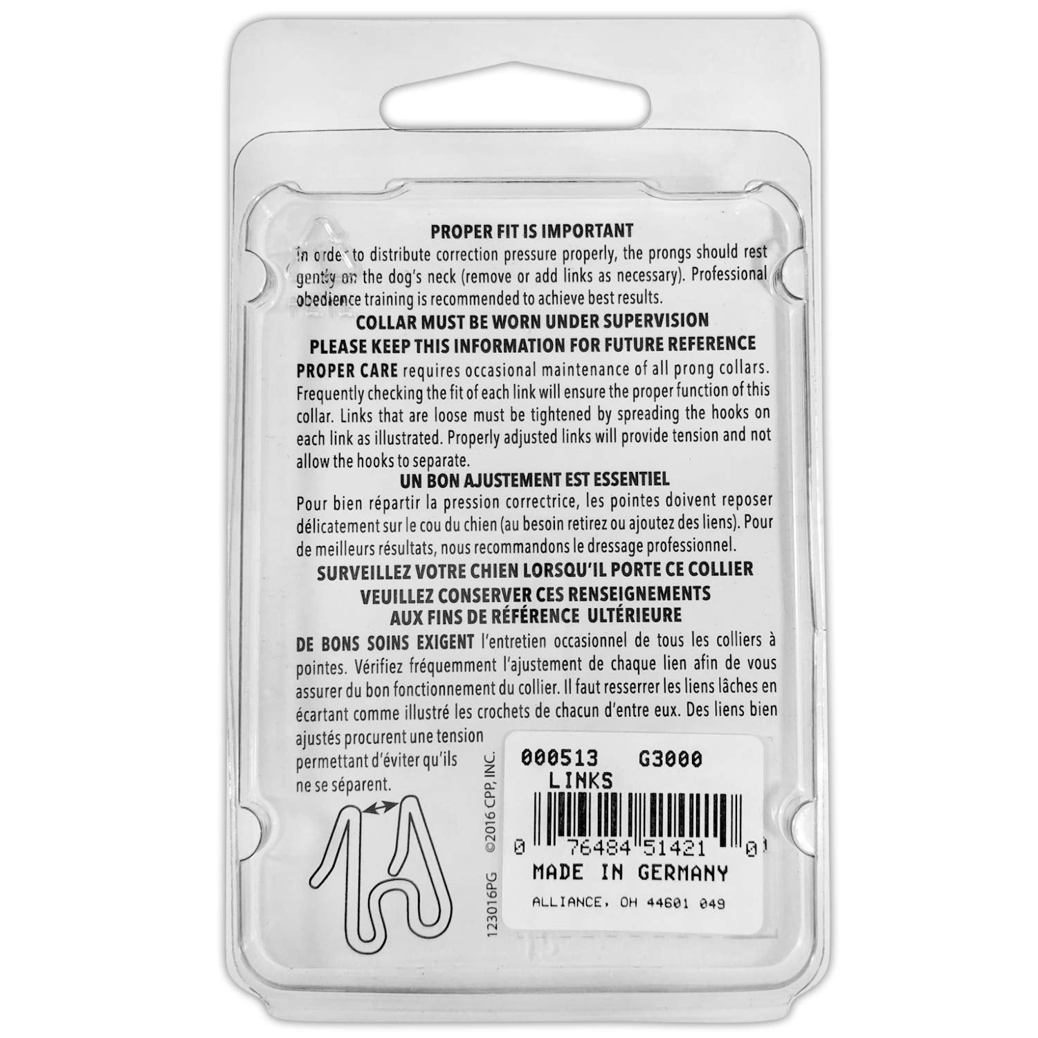 Herm Sprenger Chrome-Plated Extra Links For Dog Prong Training Collars | Medium 3.0Mm | 3-Count Per Pack (1-Pack)