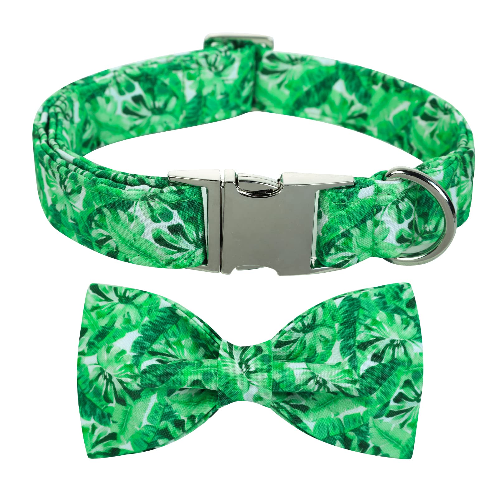 Maca Bates Flora Dog Collar With Bow Bowtie For Dogs Bows Tie Adjustable Breakaway Spring Floral Bows Tie Collars Accessories Bi