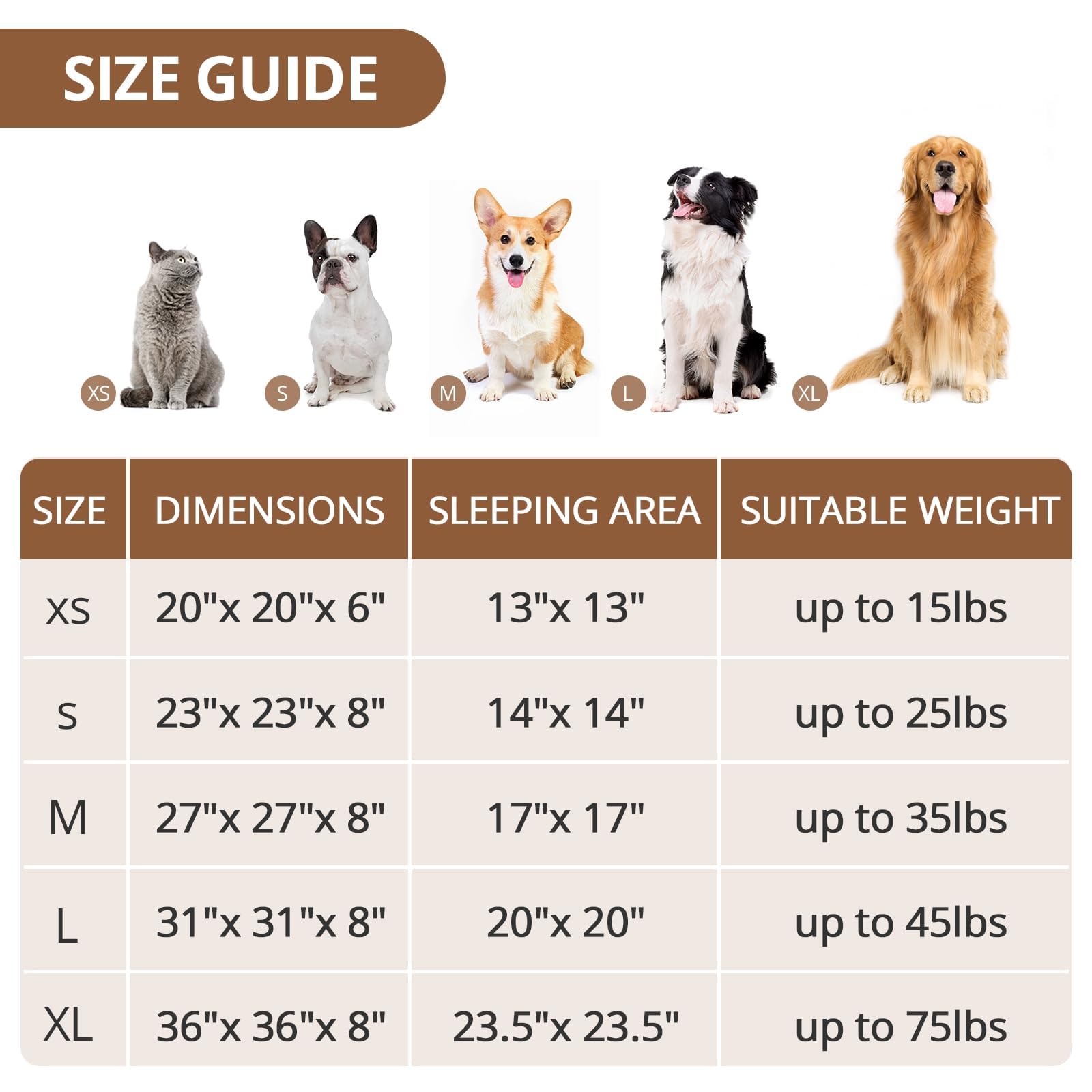 Jollyvogue Medium Calming Dog Bed, Anti-Anxiety Donut Cuddler Cat Bed With Anti-Slip Bottom, Fluffy Faux Fur Machine Washable Pe