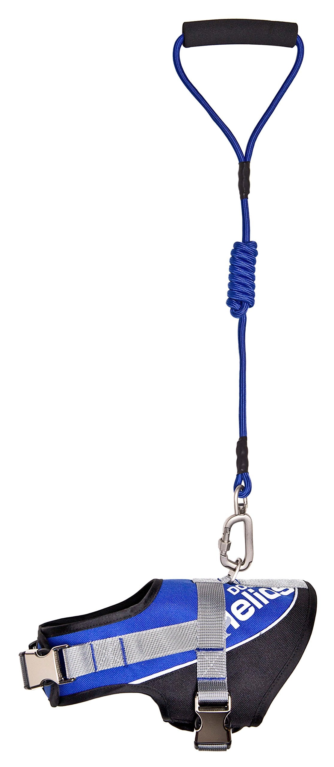 DOGHELIOS 'Bark-Mudder' Easy Tension 3M Reflective Endurance 2-in-1 Adjustable Pet Dog Leash and Harness, Large, Blue