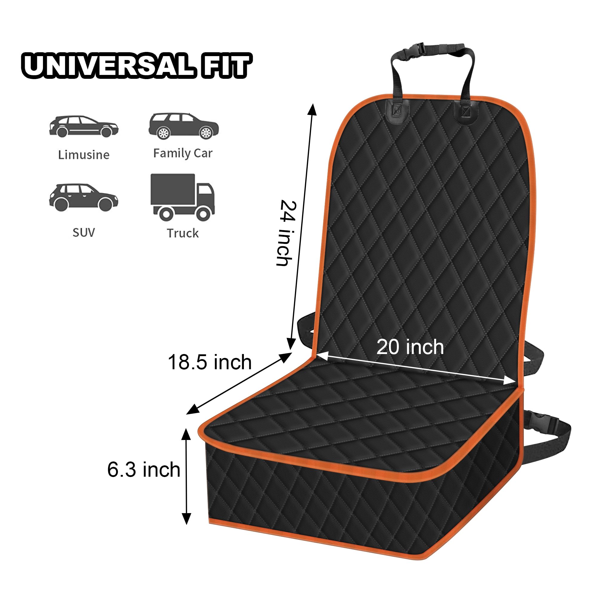 2 Packs Car Front Seat Cover For Dogs, Waterproof Pet Car Seat Protector, Nonslip Scratch-Proof Dog Seat Cover For Cars, Trucks