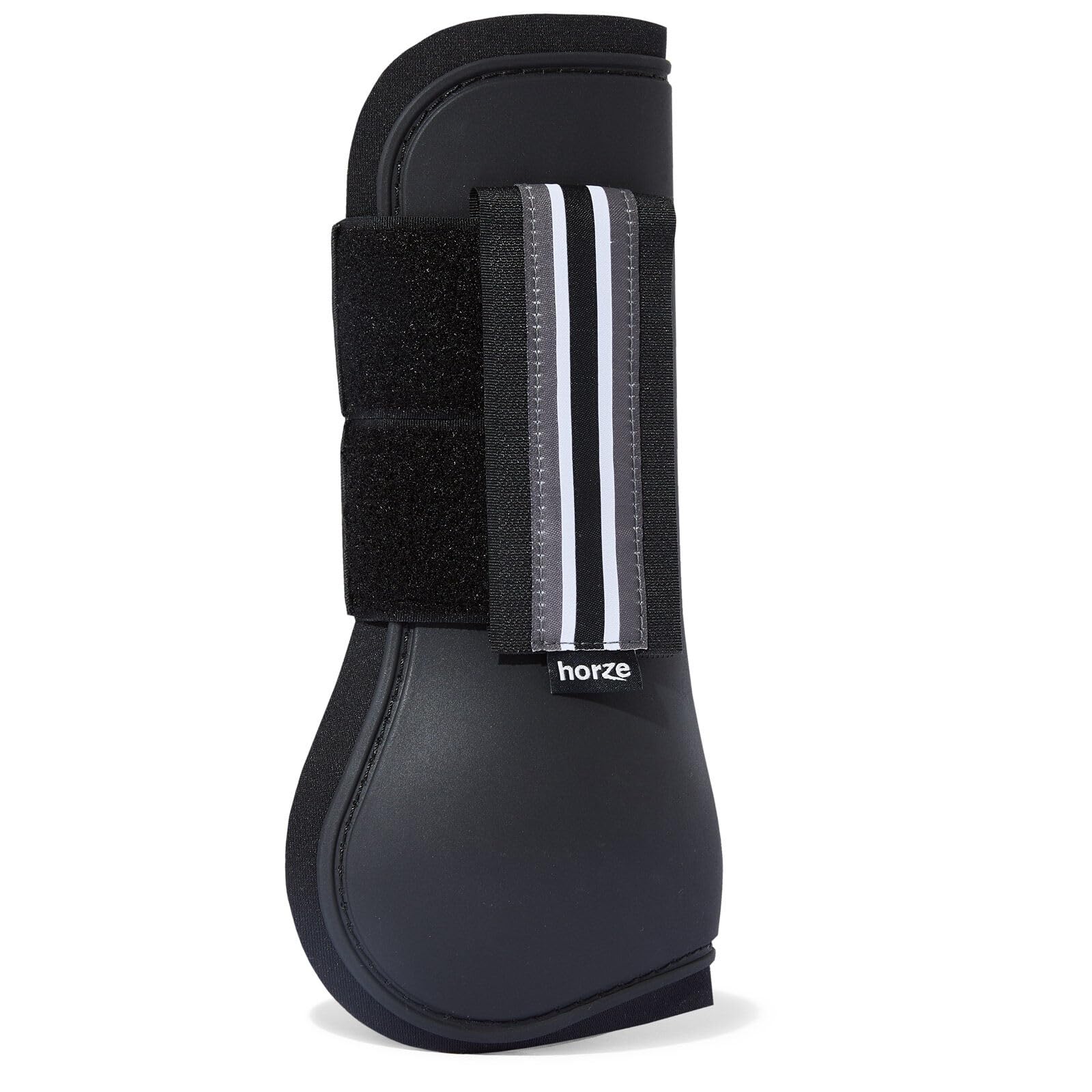 HORZE Adepto Open Front Tendon Boots | Durable Shell with Neoprene Lining - Black - Horse