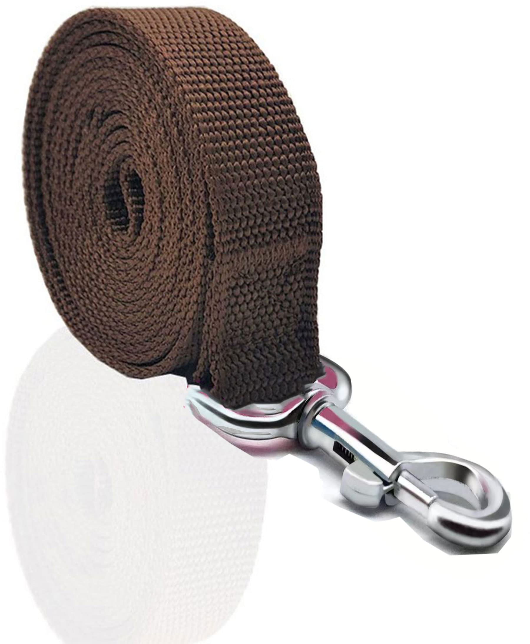 Nylon Dog Leash 4 Ft 5 Feet 6 Foot Long, Walking Training Dog Leashes For Medium Large Dogs, 1 Inch Wide (5/8'' X 6 Ft, Brown)