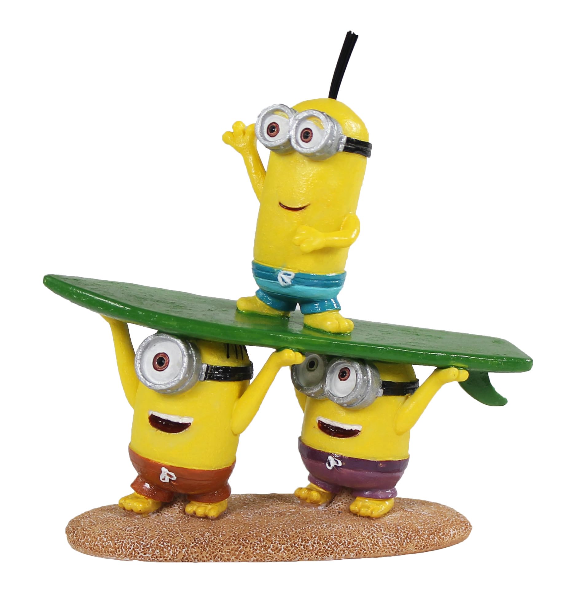 Penn-Plax Minions Officially Licensed Aquarium Ornament – Beach Buddies (Kevin, Stuart, And Bob) – Safe For Freshwater And Saltwater Fish Tanks – Small