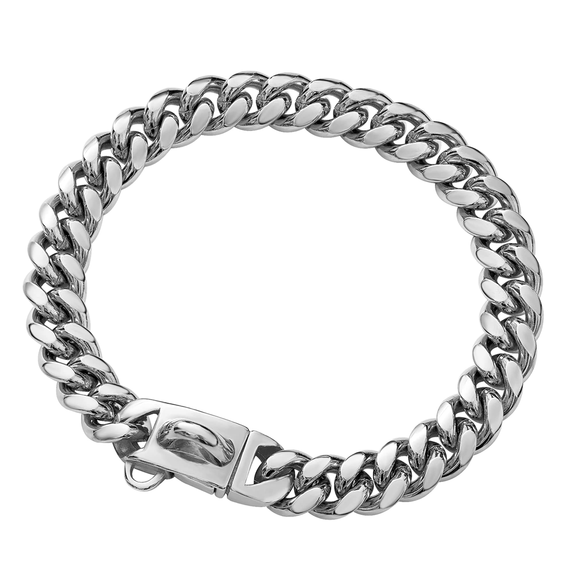 Baobote Gold Dog Chain Collar Walking Metal Chain Collar With Design Secure Buckle,14Mm Heavy Duty Cuban Link Chain Training Col