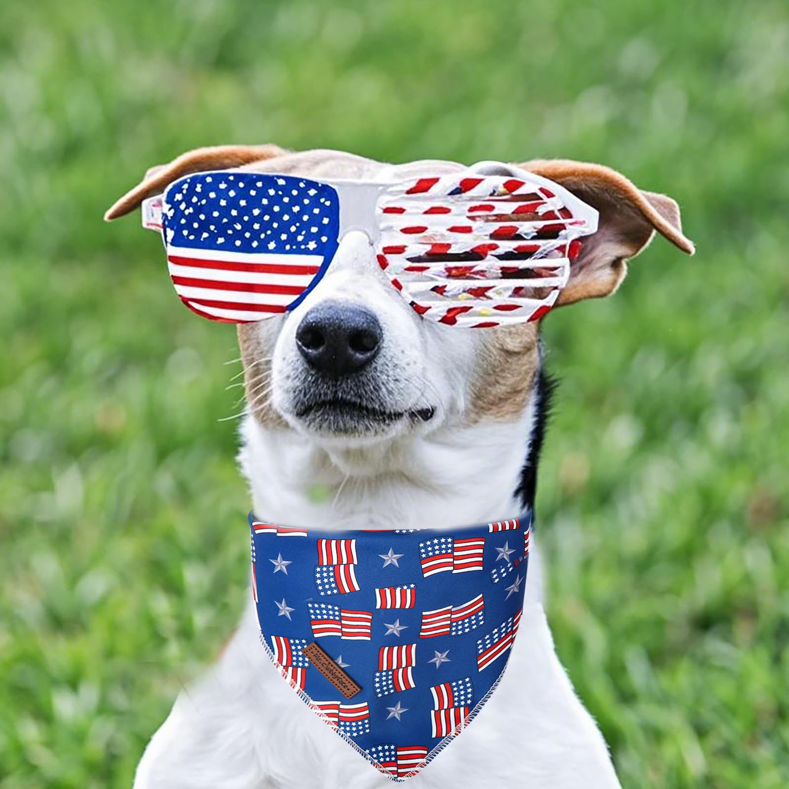 Mr.Chubbface American Flag Dog Bandana, 4Th Of July Cotton Bandana For Small Medium Large Dogs, Adjustable Pet Triangle Bibs Sca