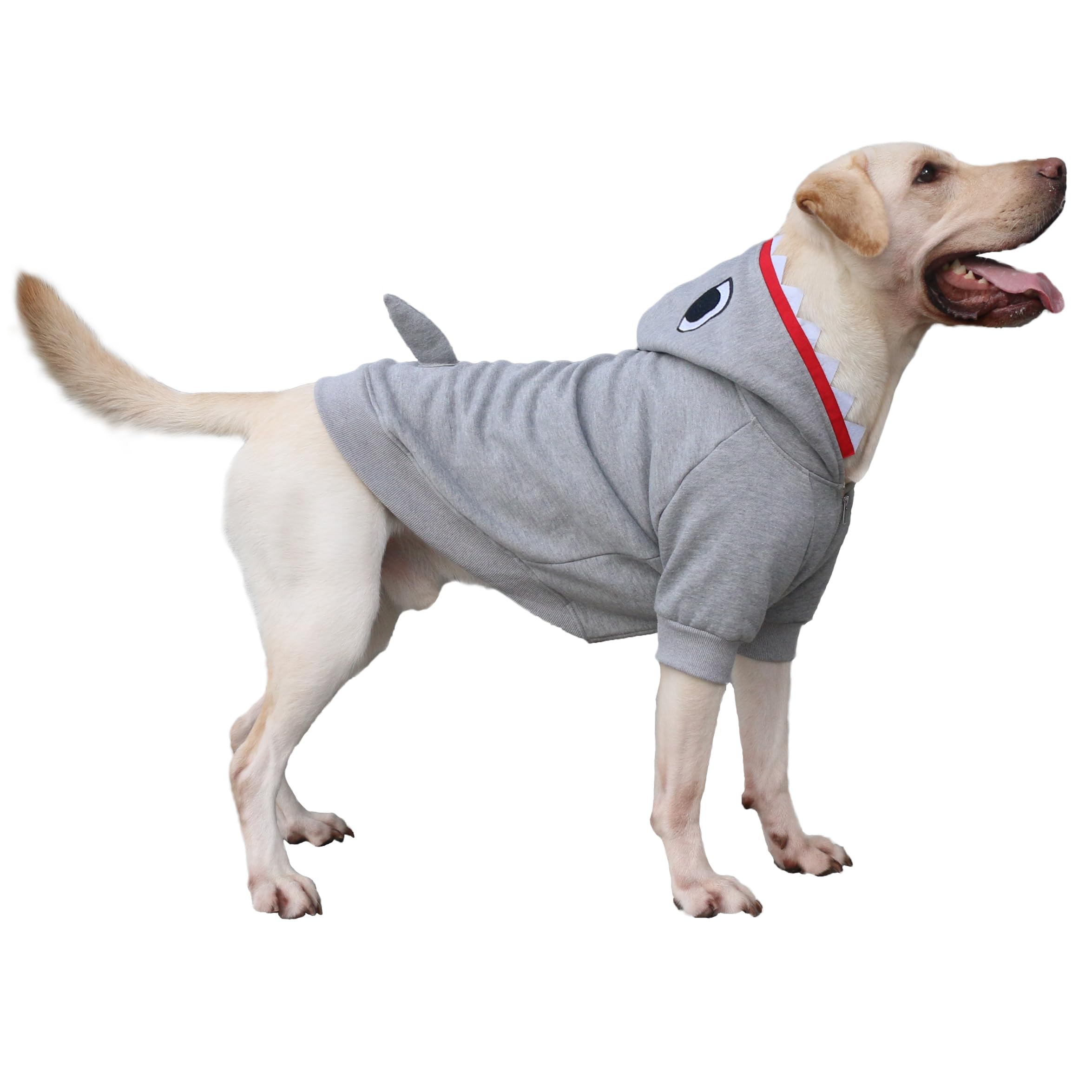 Arunners Shark Christmas Costumes Clothes For Extra Large Dogs Jaws Hoodies Labrador Rottweiler Great Dane, Grey, 3X-Large