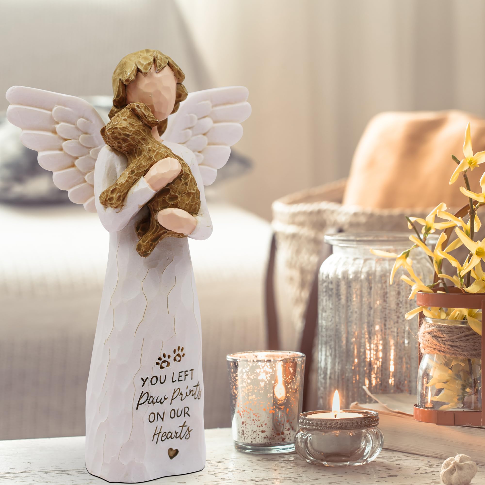 Borlesta Pet Memorial Gift For Dogs - Loss Of Dog Sympathy, Dog Mom Gifts For Women, Golden Retriever Angel Figurines