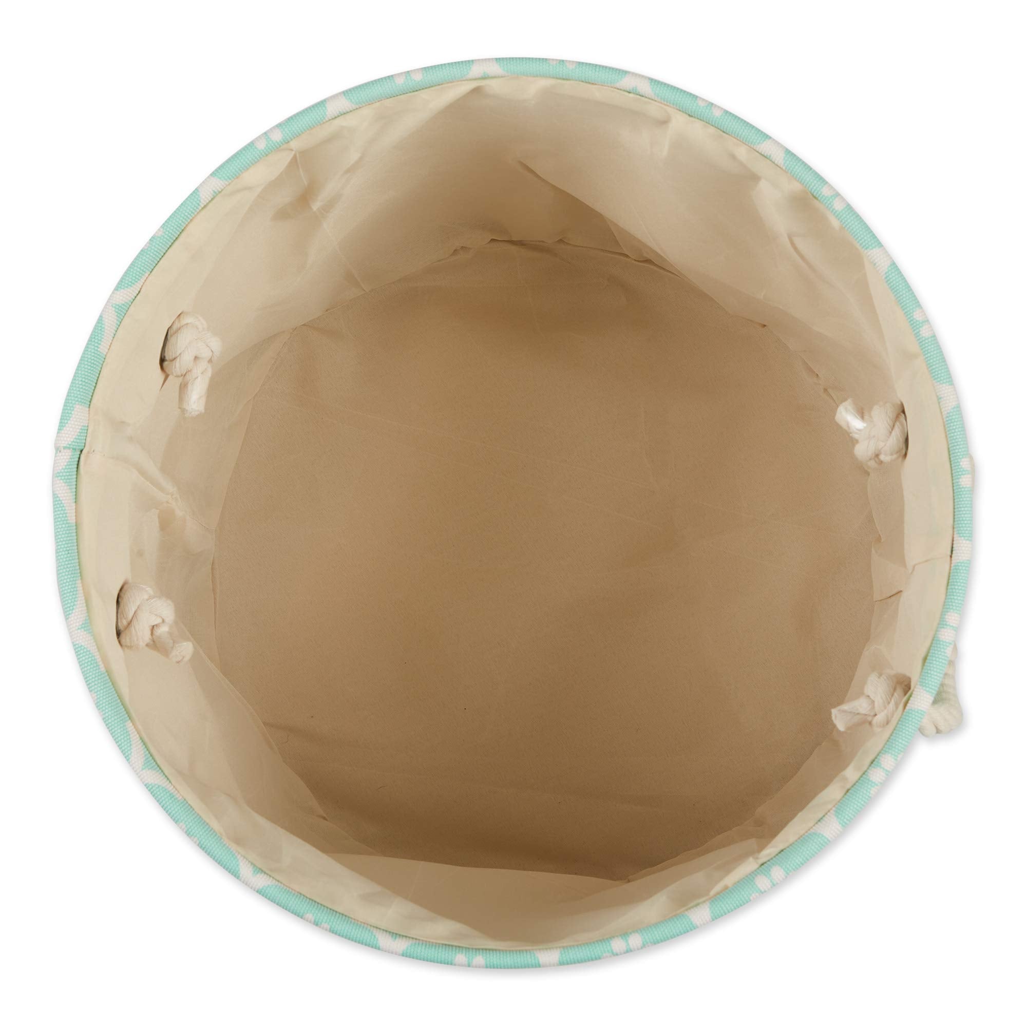 DII Polyester Pet Bin Lattice Paw Aqua Round Medium