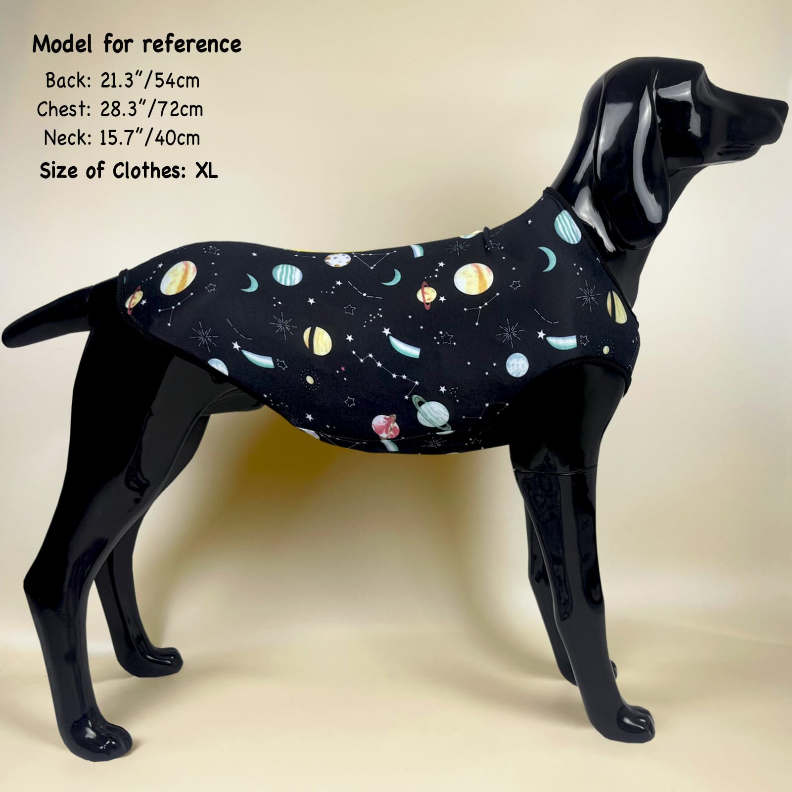 D.E.E Dog Shirt For Large Dogs Summer Cotton Dog Clothes Lightweight Tank Top Female Big (Vgalaxyblack, 4Xl)