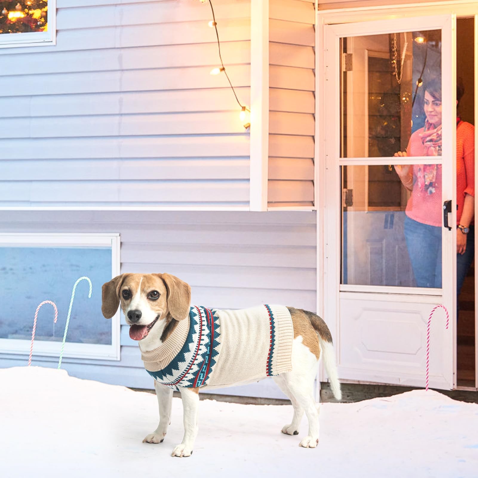 Bingpet Elastic Turtleneck Sweater For Medium Large Dogs - Sleeveless Knit Puppy Sweater For Girls Boys - Christmas Fall Winter