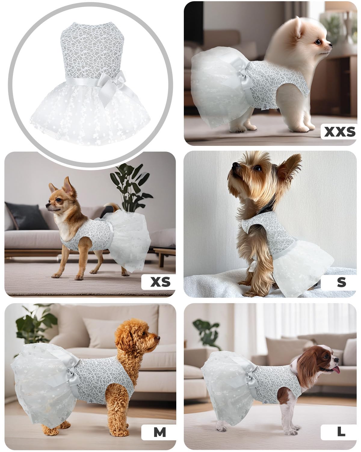 Cutebone Dog Birthday Dress Girl Puppy Skirt Tutu Cat Wedding Outfit Pet Party Clothes For Small Dogs Costume Dd17M