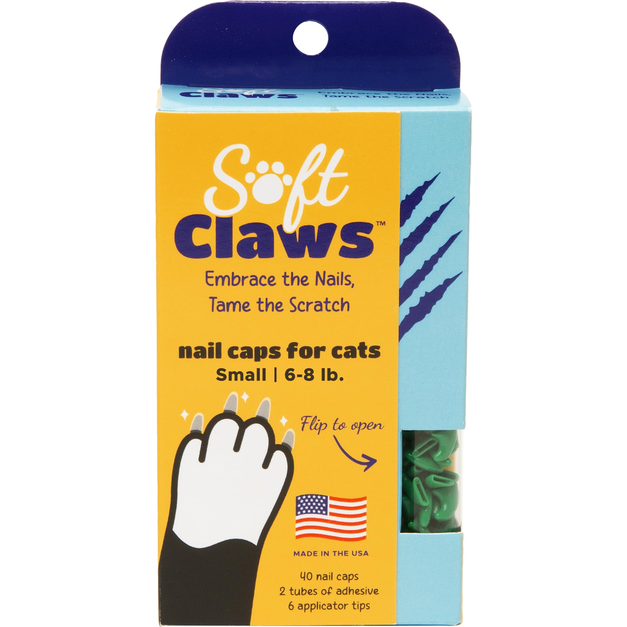 Soft Claws For Cats - Cls (Cleat Lock System), Size Small, Color Green