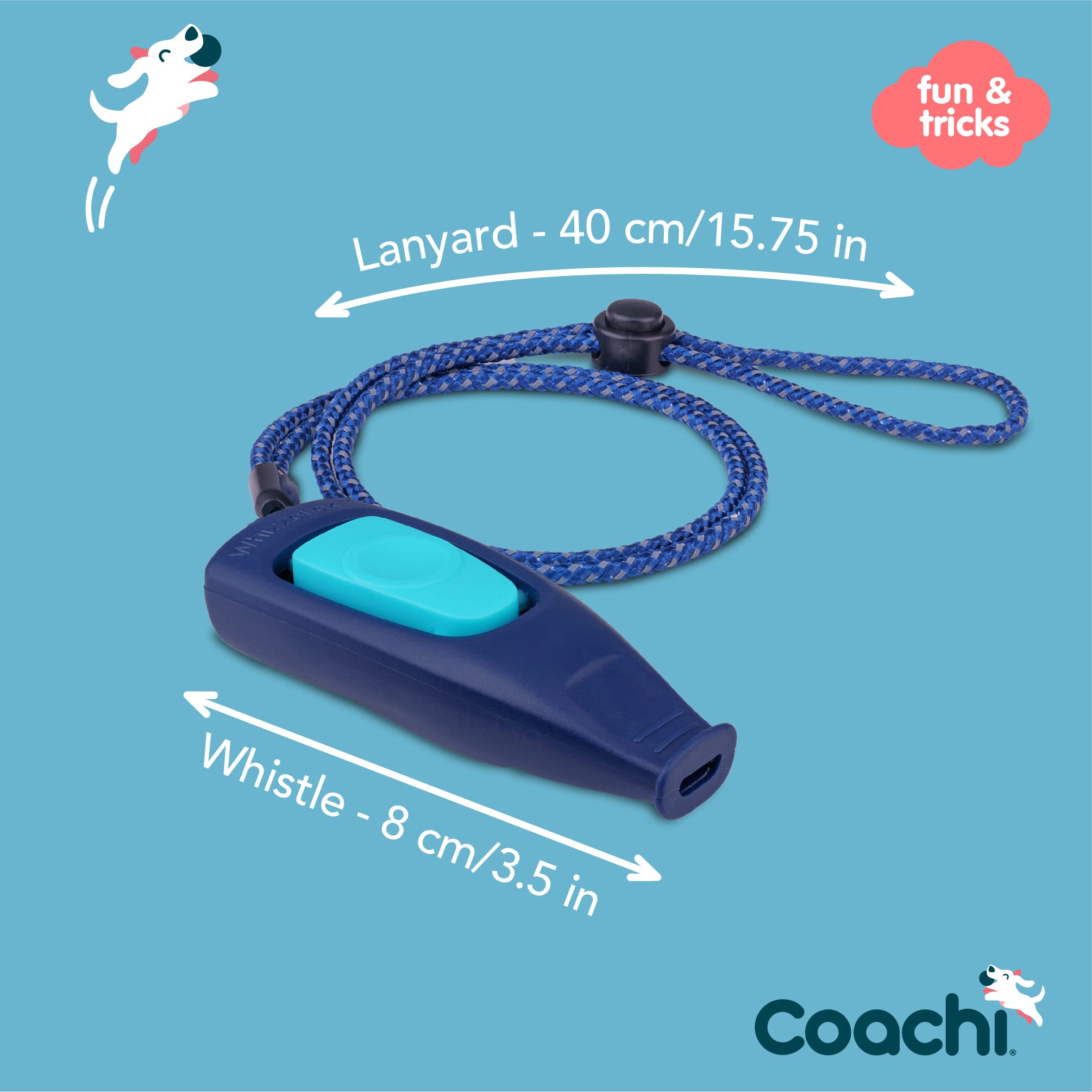Coachi Whizzclick, 2-In-1 Combined Clicker And Whistle, Dog Training Whistle For Recall And Clicker Training For Rewarding, Adju