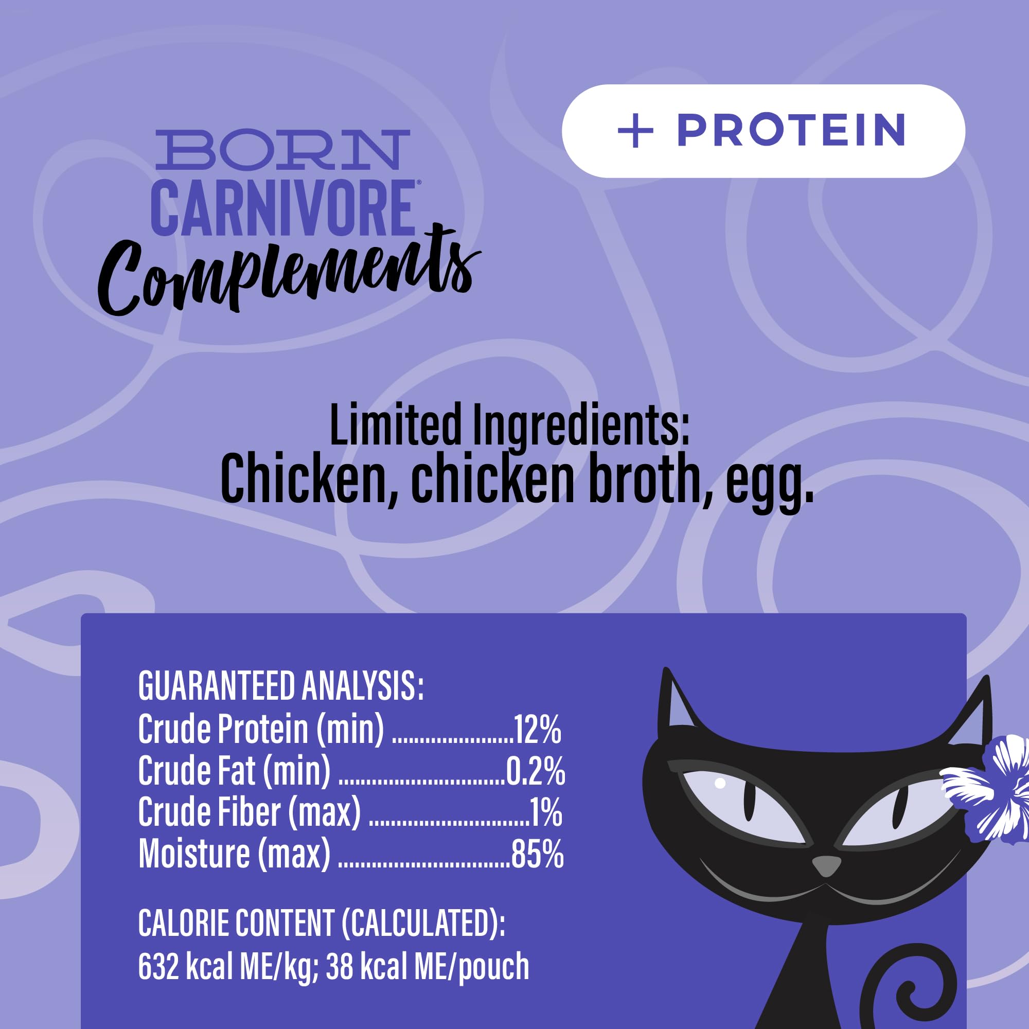 Tiki Cat Born Carnivore Complements Wet Cat Food Topper, Chicken & Egg 2.1 oz. Pouch (12 Count)