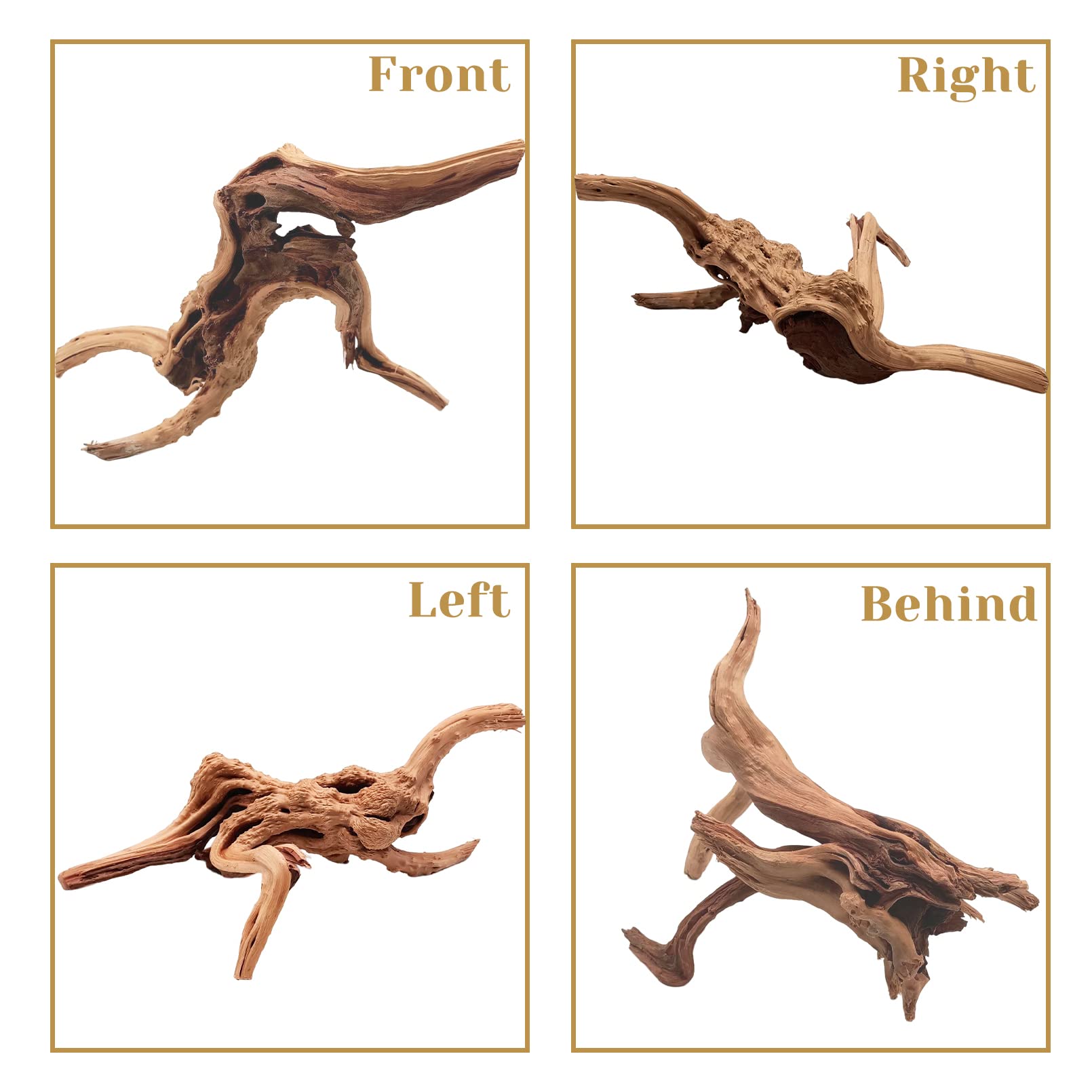 Tfwadmx Natural Driftwood for Aquarium - 11-13 inch Spiderwood, Pack of 2 Reptile Branches, Fish Tank Decoration