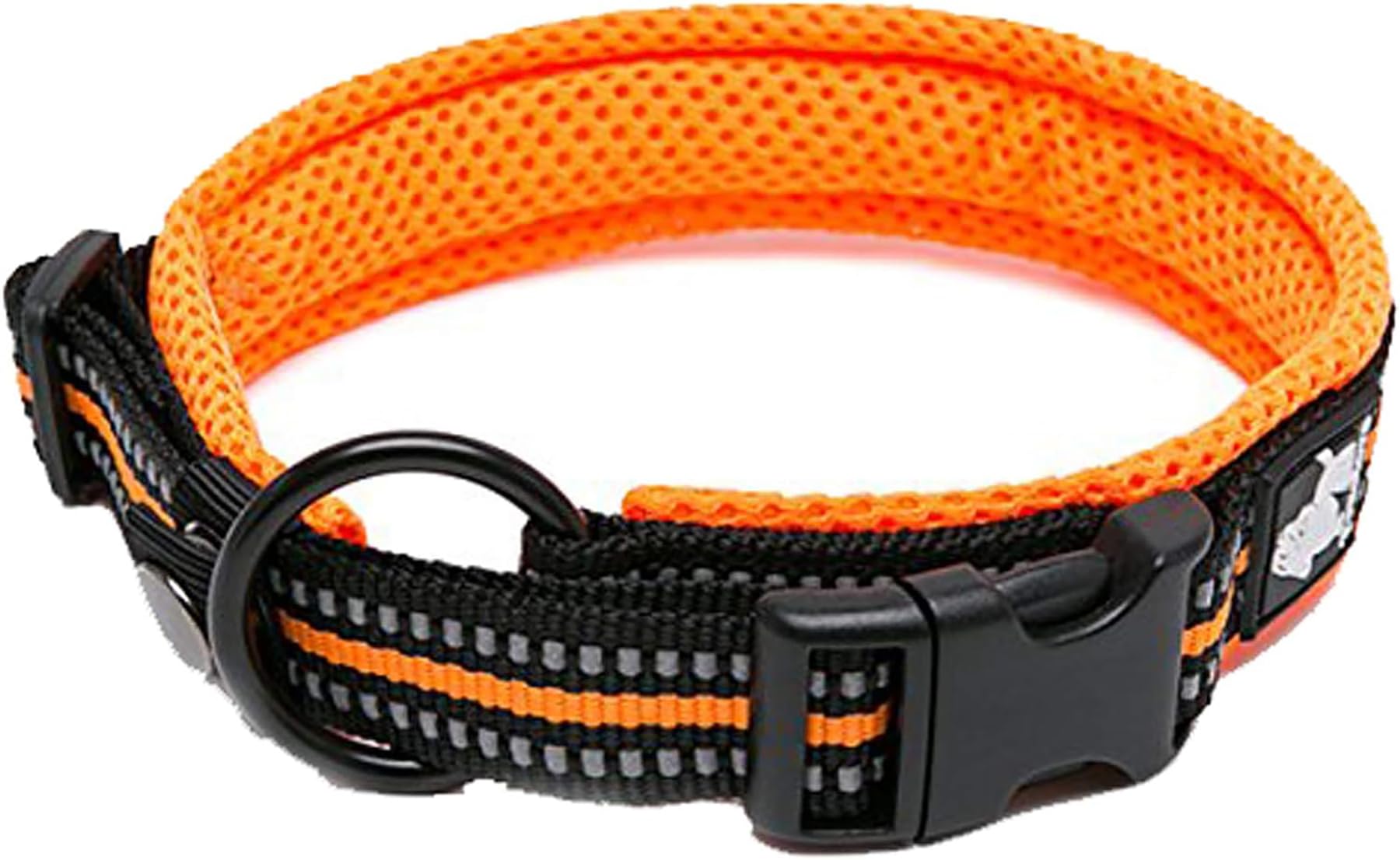 Truelove Dog Collar Reflective Premium Duraflex Buckle,High Grade Nylon Webbing No Choke Basic Collars Tlc5011(Orange,Xl)