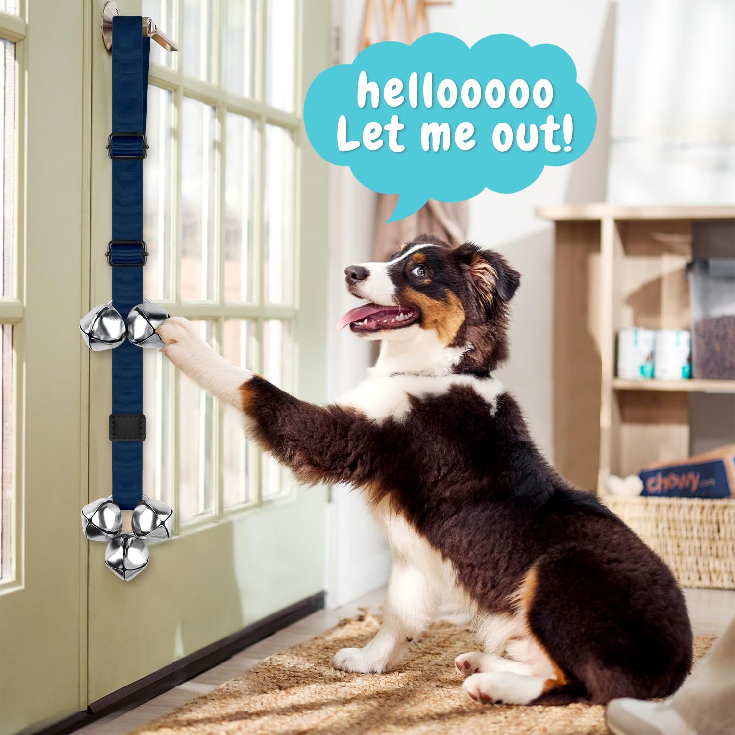 Cooyoo Dog Doorbells, Adjustable Potty Training Dog Bells, Upgraded For Training Your Puppy The Easy Way, Premium Quality Houset