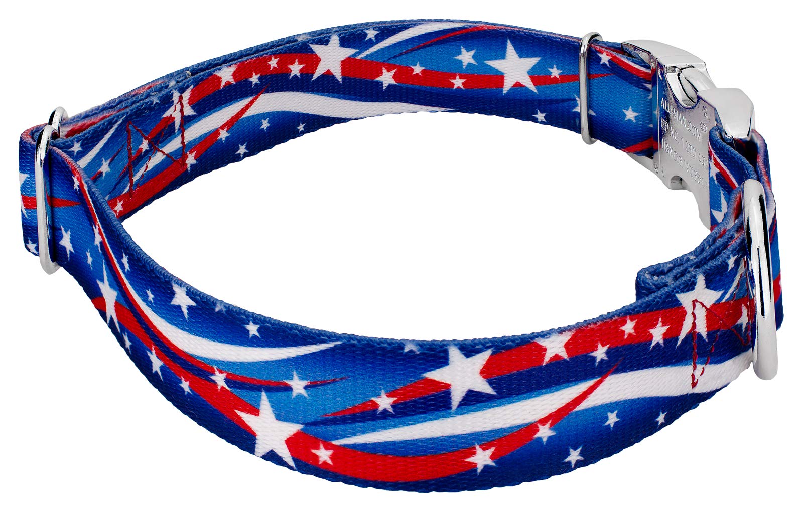 Country Brook Petz - Premium Star Spangled Dog Collar - Americana Collection Featuring Patriotic Designs (5/8 Inch, Small)