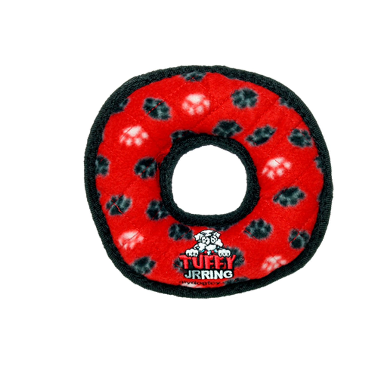 Tuffy - World'S Tuffest Soft Dog Toy -Jr Ring- Red -Squeakers-Multiple Layers.Made Durable, Strong & Tough.Interactive Play(Tug, Toss & Fetch).Machine Washable & Floats