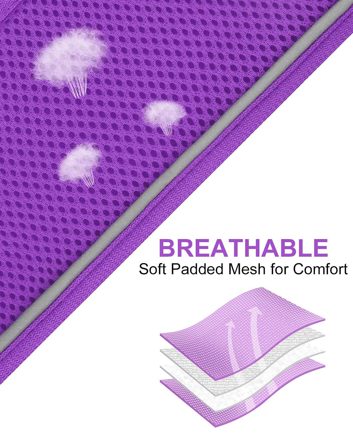Joytale Small Dog Harness, Breathable Mesh Step-In Vest, Reflective Soft Padded Harnesses For Small And Medium Dogs, Purple, L