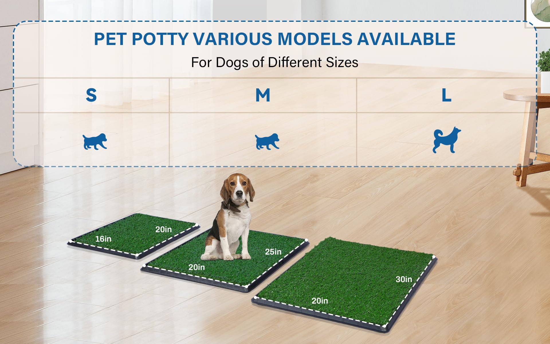 Fluffydream Dog Grass Pad With Tray, 16''X20'' Artificial Grass, 3 Layered System Training Pad, Pee Pads For Dogs,Odor Free, Dog