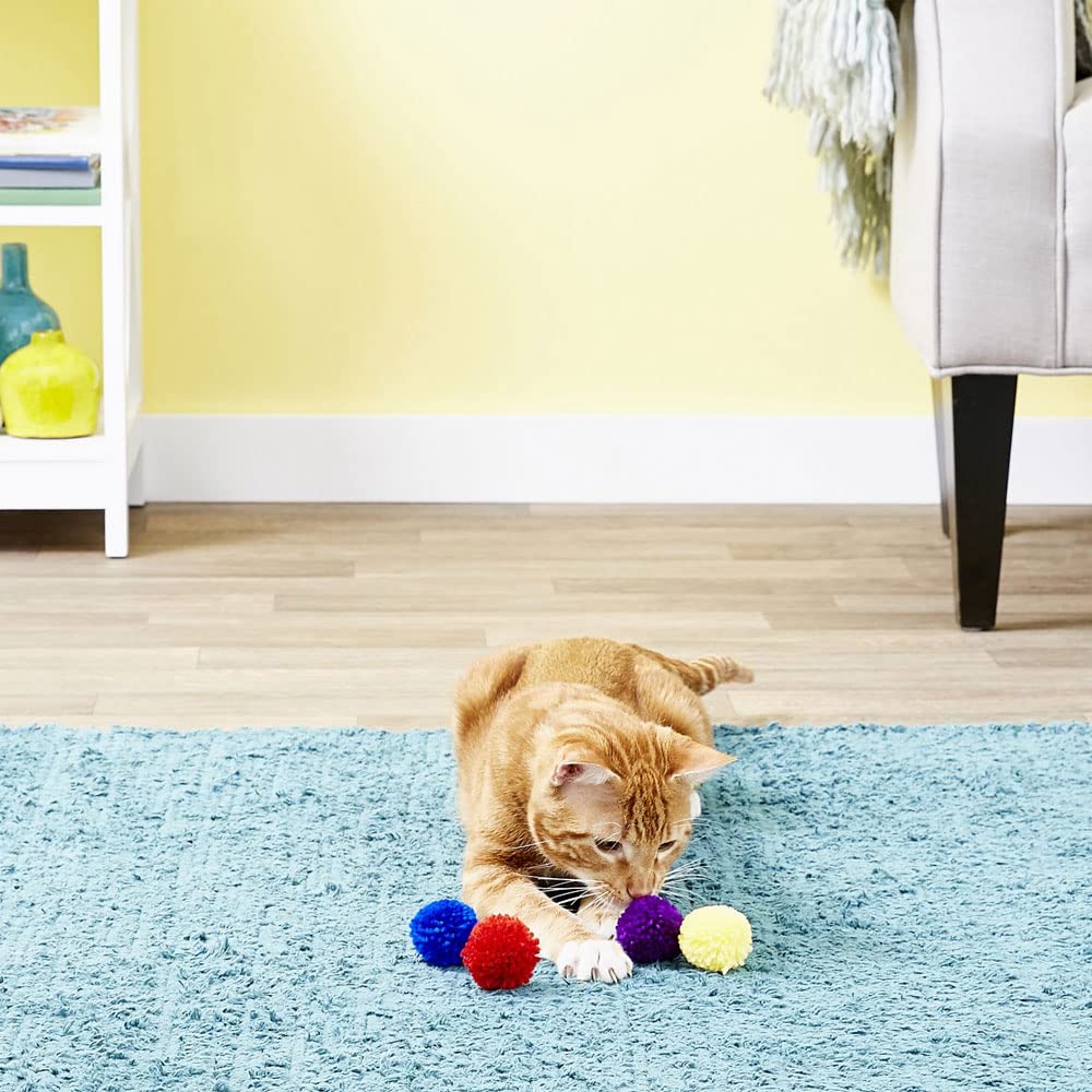 Colorful Catnip-Filled Wool Pom Poms By Spot