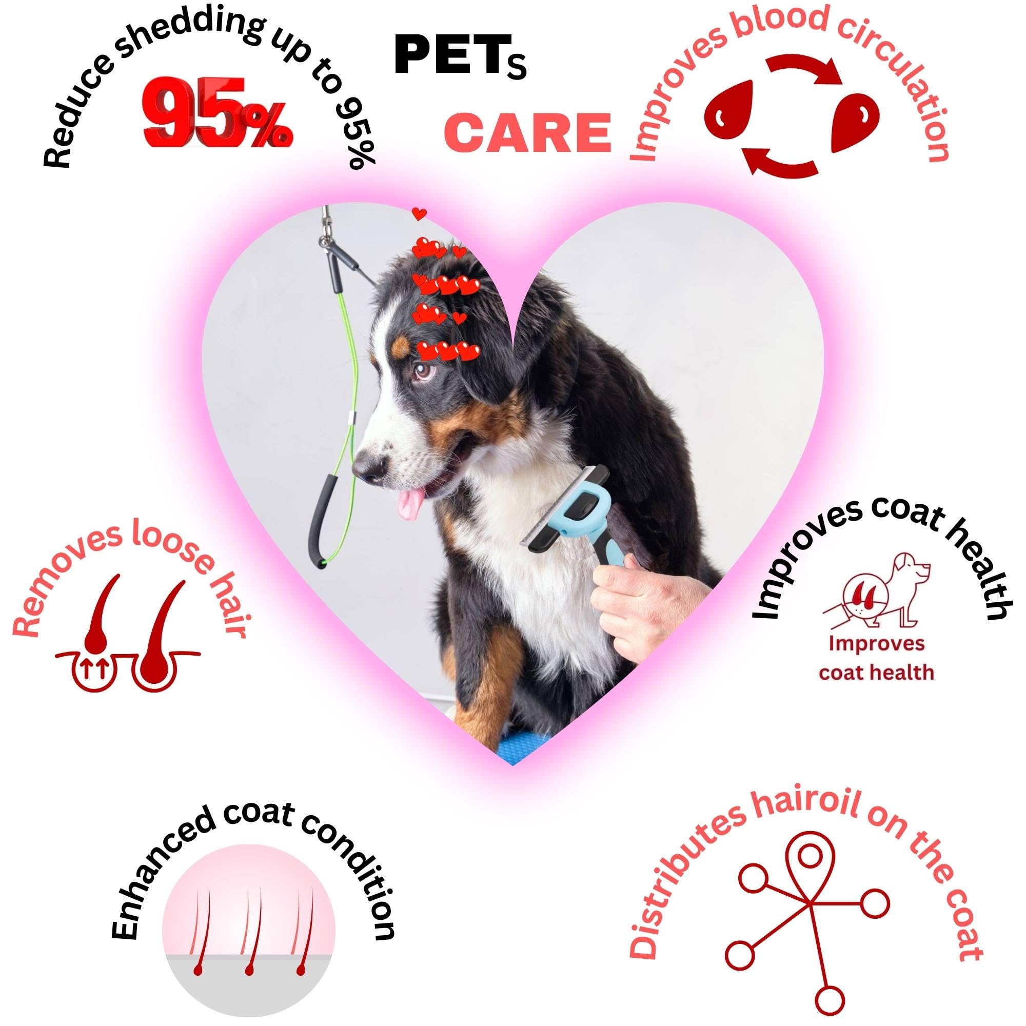 LAADI Deshedding Tool for Dogs and Cats - Reduces Shedding by Up to 95% in Less Than 10 Minutes - Professional Grooming Brush fo