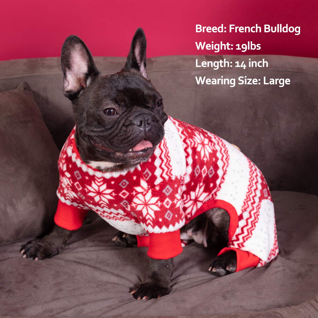 Kyeese New Year Dog Pajamas Snowflake Dogs Pjs For Medium Dogs Holiday Dog Onesie Pet Pajamas