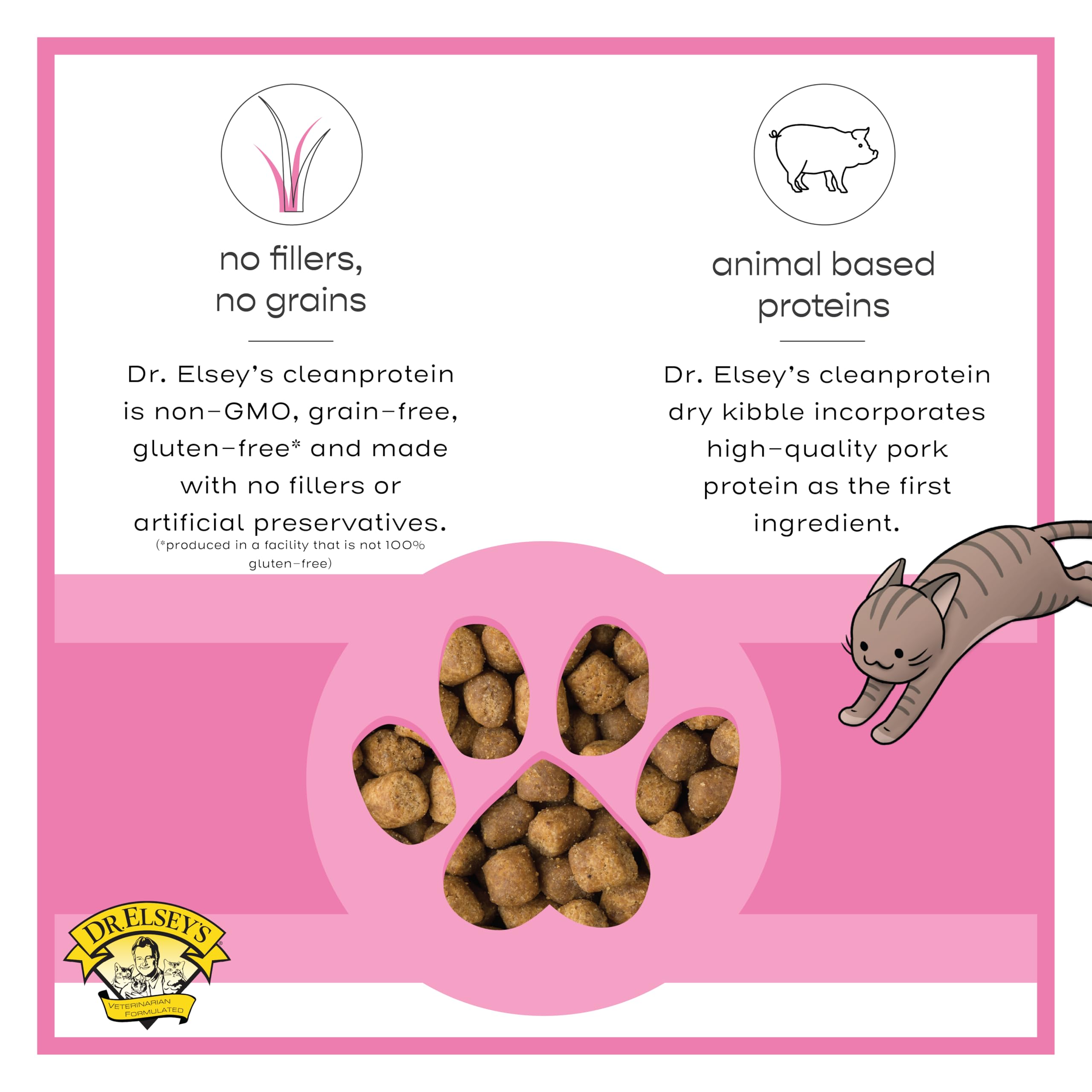 Dr. Elseys cleanprotein Pork Cat Kibble 6.6lb. Bag