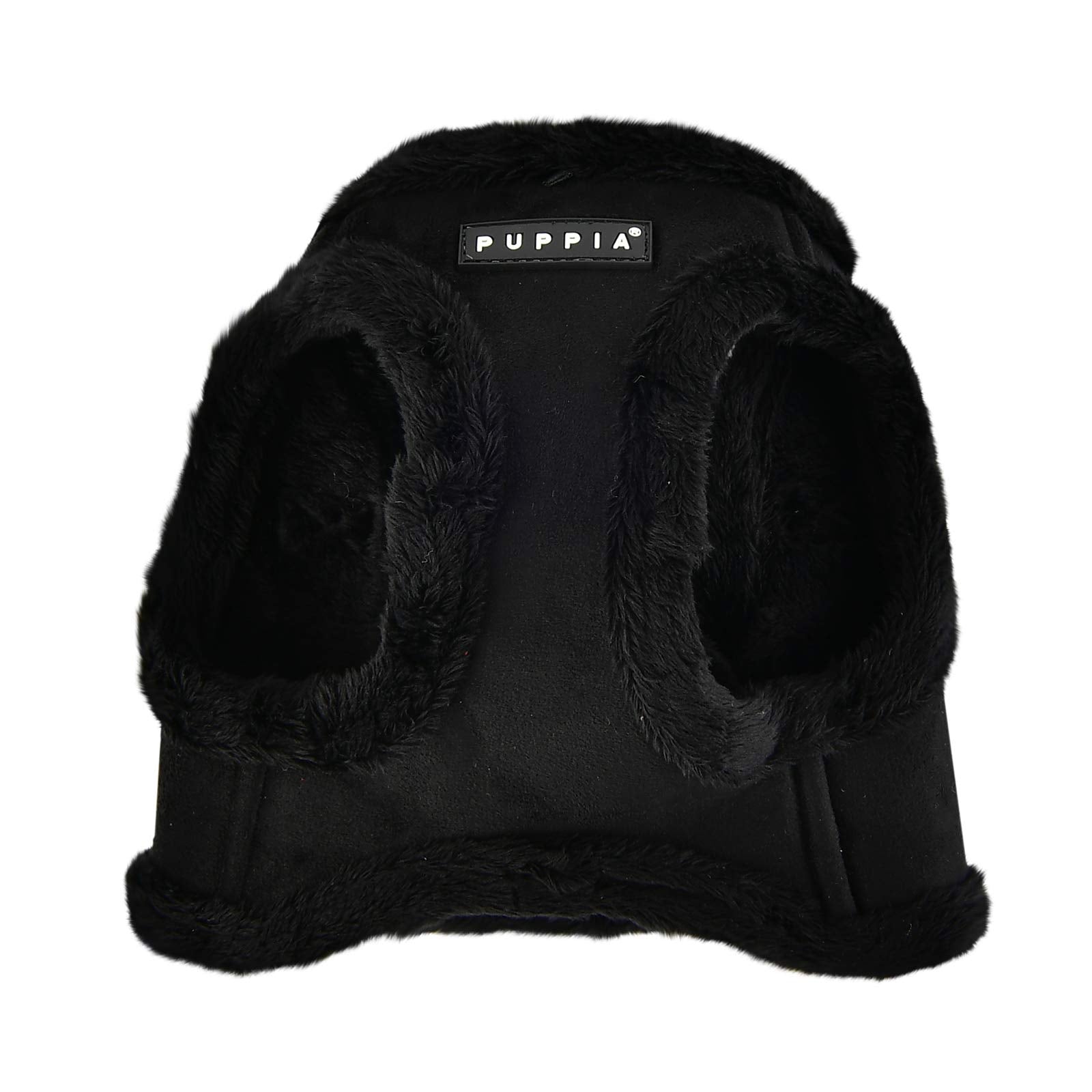 Puppia Terry Vest Dog Harness Step-In Winter Suede Warm No Choke No Pull Training Walking For Small And Medium Dog, Black, Small