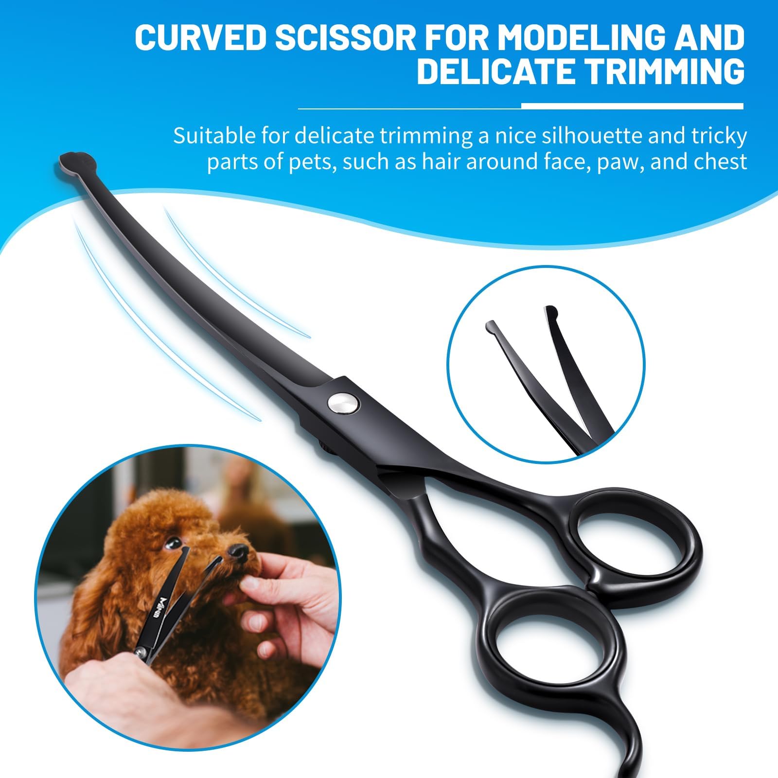Dog Grooming Kit, 5-In-1 Titanium-Plated Stainless Steel Dog Grooming Scissors, Dog Scissors For Grooming With Safety Round Tip,