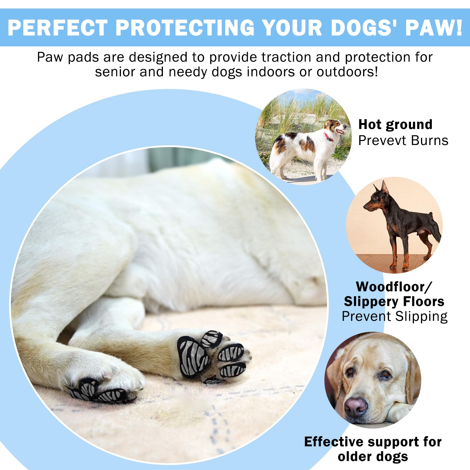 Scenereal Xxxl Dog Paw Protector Anti-Slip Grips, Paw Pads For Dogs Traction Non Slip On Hardwood Floors, Hot Pavement Paw Stick