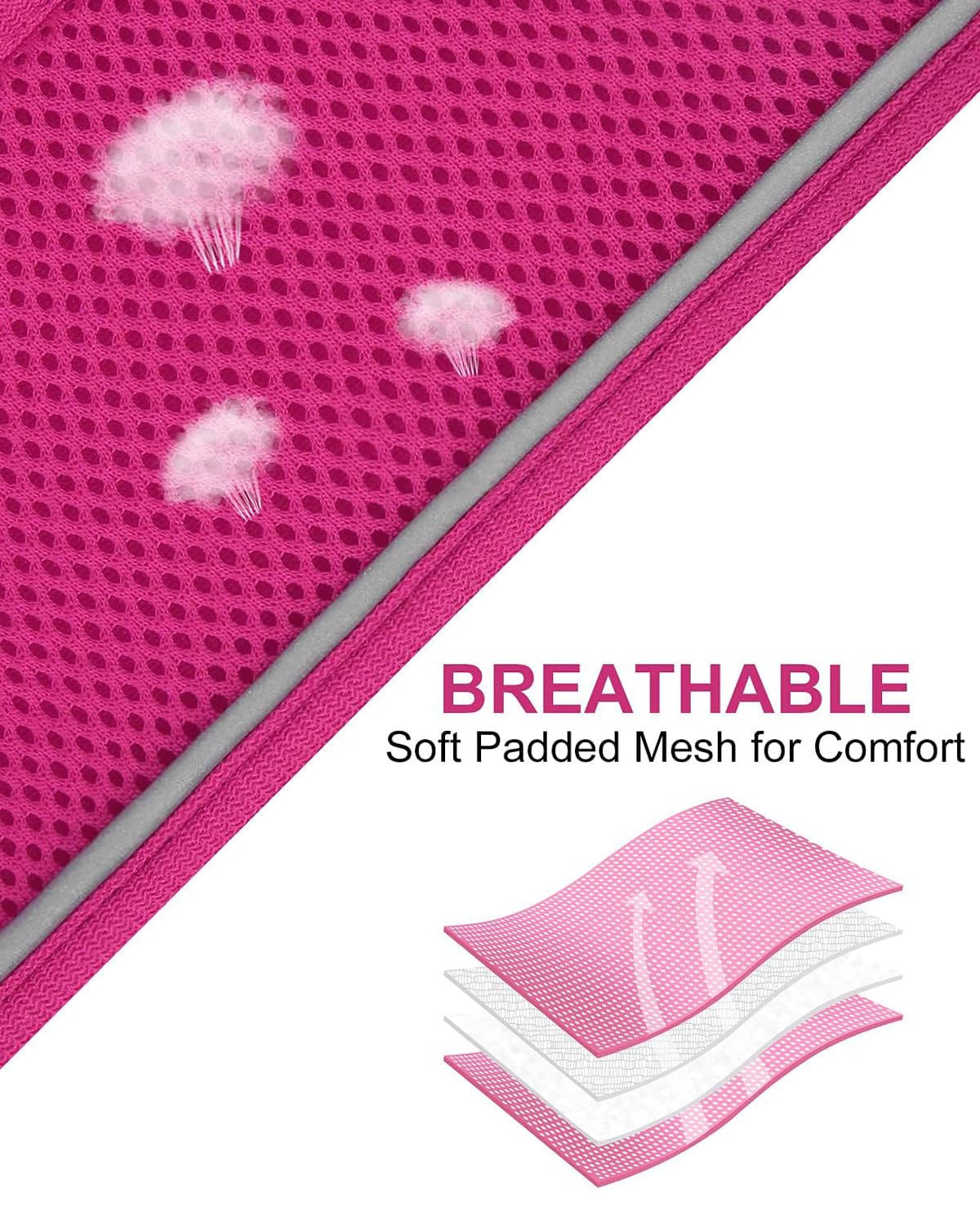 Joytale Small Dog Harness, Breathable Mesh Step-In Vest, Reflective Soft Padded Harnesses For Medium Dogs, Hot Pink, Xl