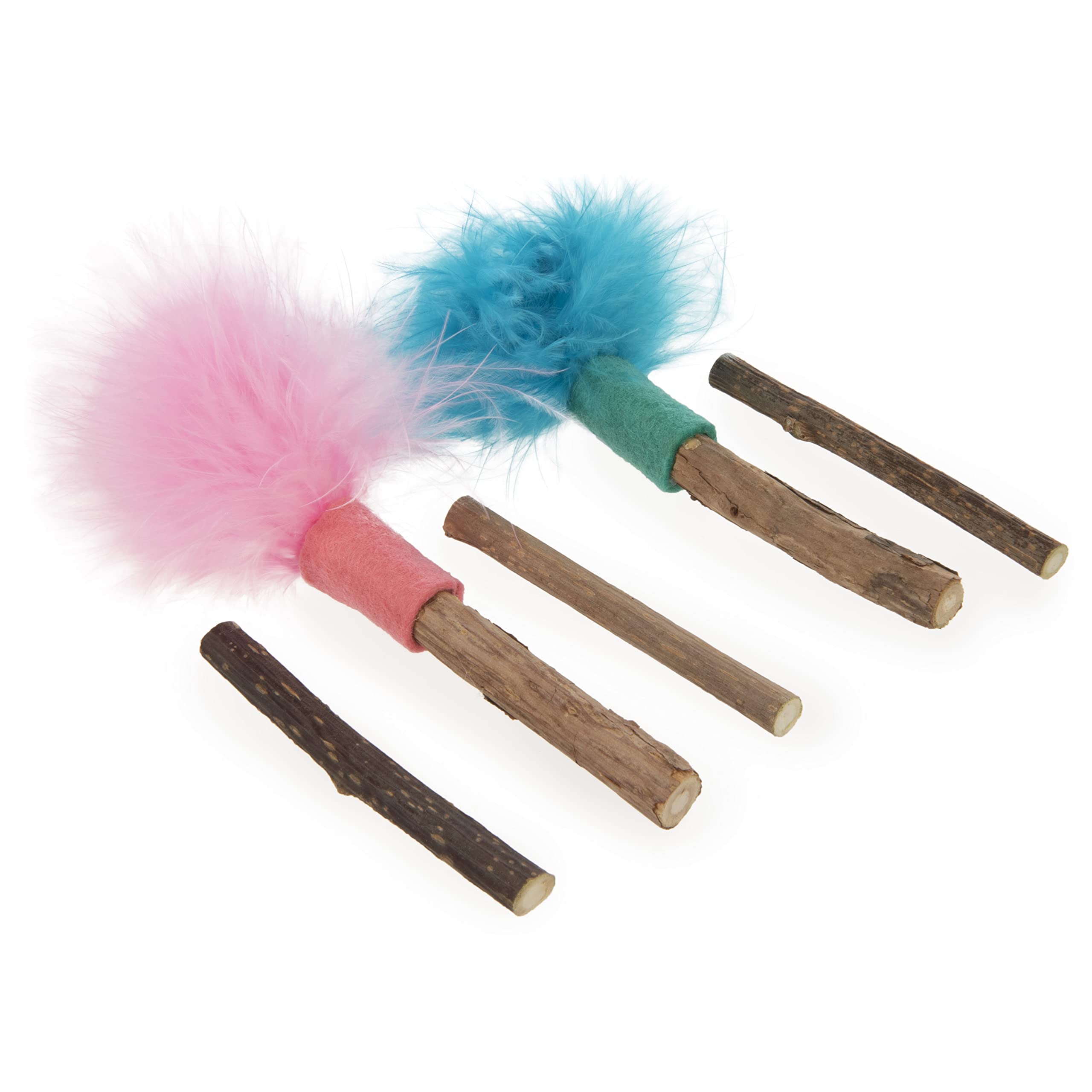 SmartyKat (5 Count) Silly Silver Stix Natural Silvervine Cat Toys - Blue/Pink, One Size