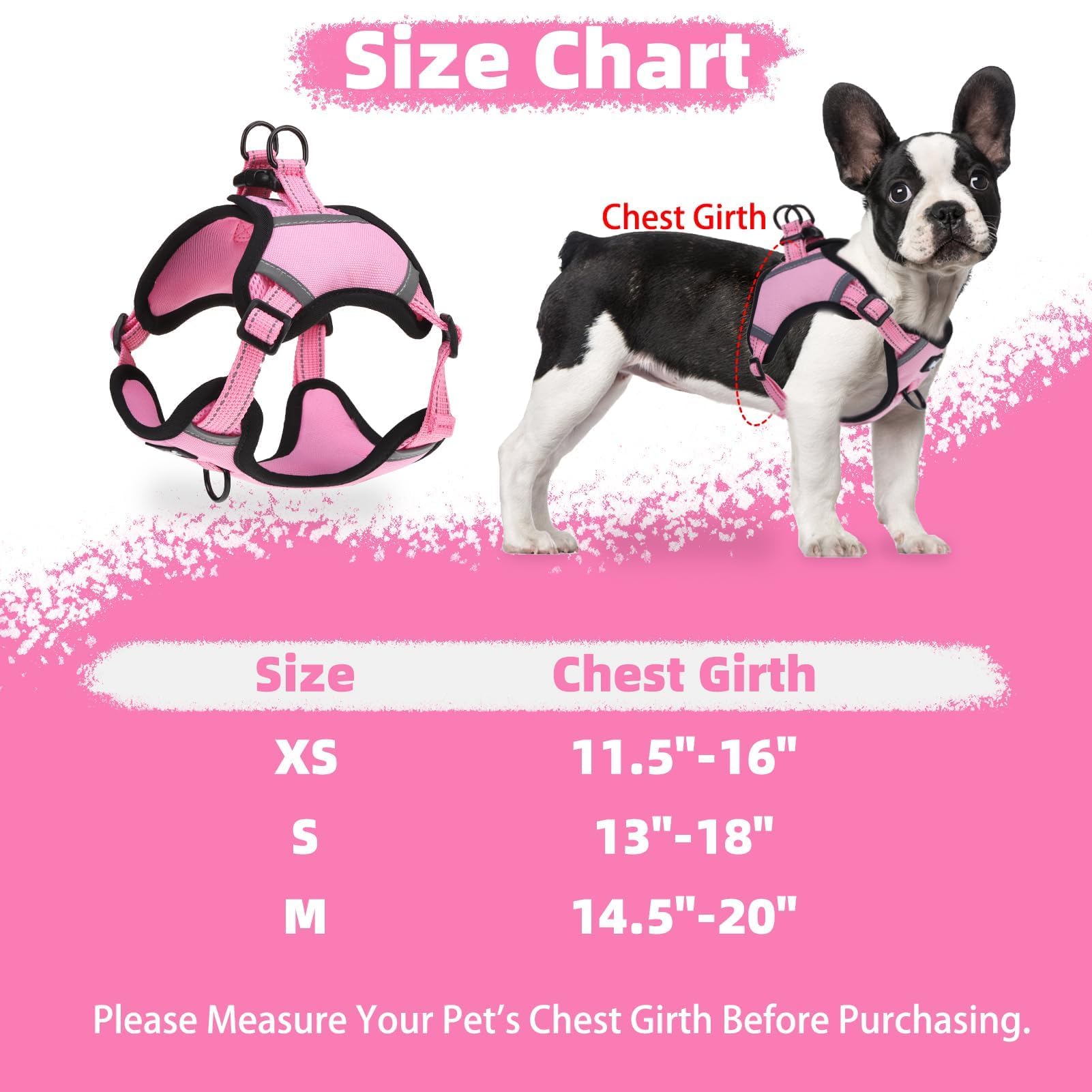 Pupteck No Pull Dog Harness Small Sized Dog, Adjustable Reflective Escape Proof Easy Control, Comfortable Soft Padded Step In Pe