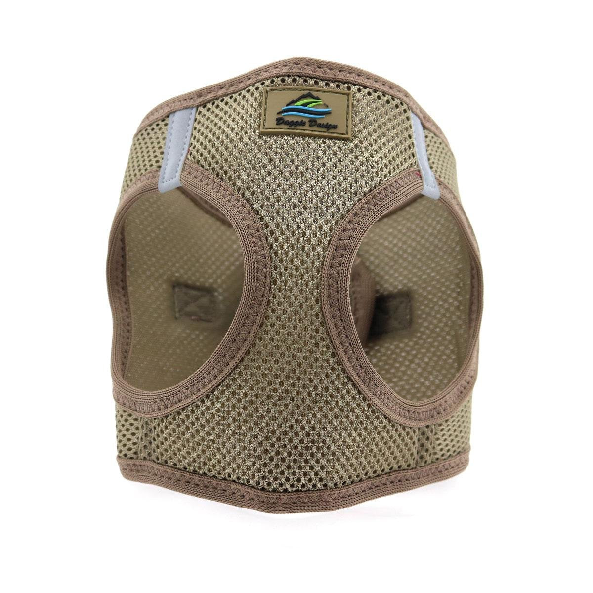 Doggie Design No Choke Dog Harness - Simple Step-in and Go Dog Vest for Small, Medium, and Large Breeds - Breathable Mesh Polyester Pet Harness - Fossil Brown - XXS