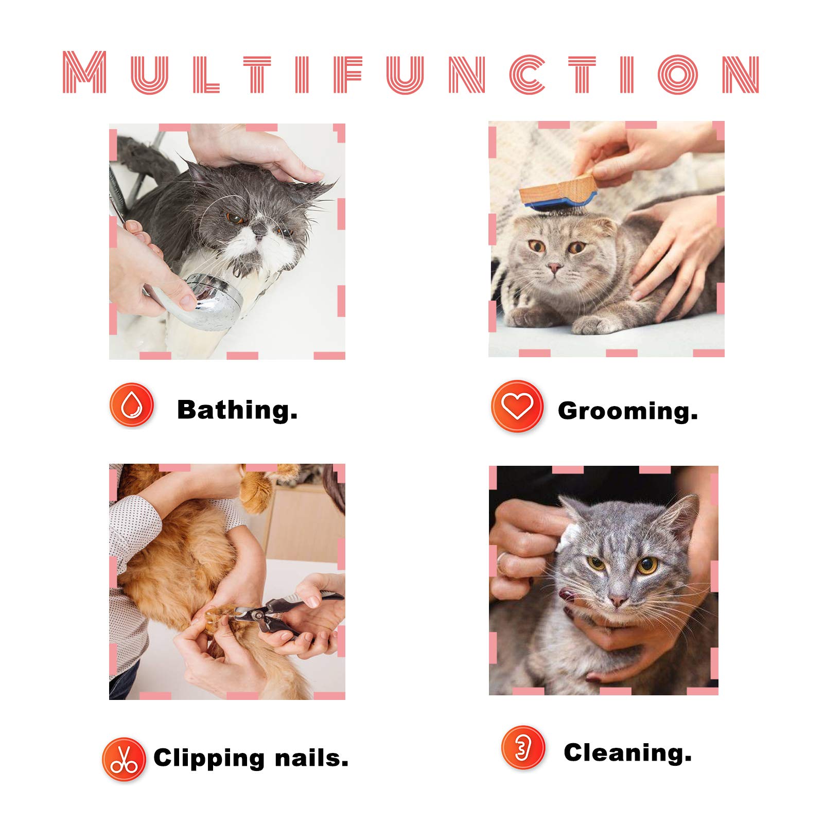 Cat Muzzle With Breathable Mesh, Cat Mouth Guard Muzzle For Prevent Biting Chewing Grooming (M,Black)