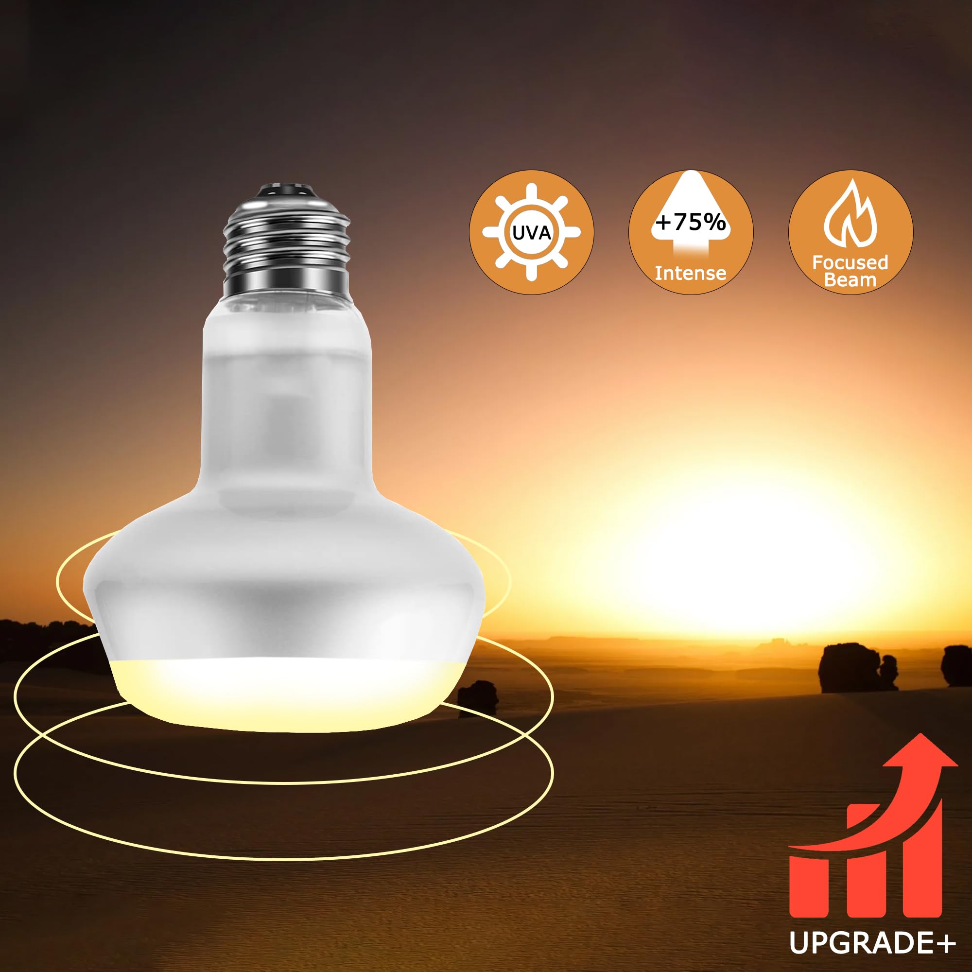 Hartompet 75W Intense Basking Spot Lamp - Uva Daylight Heat Bulb For Reptiles, Simulates Natural Sunrise And Sunset, Enhances Na